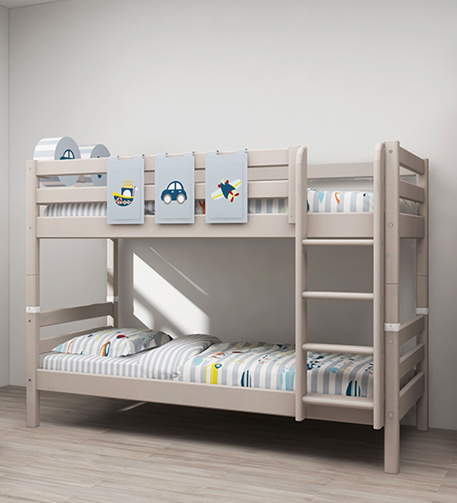 Buy Classic Solid Wood Bunk Bed in Grey Finish at 100 OFF by Flexa