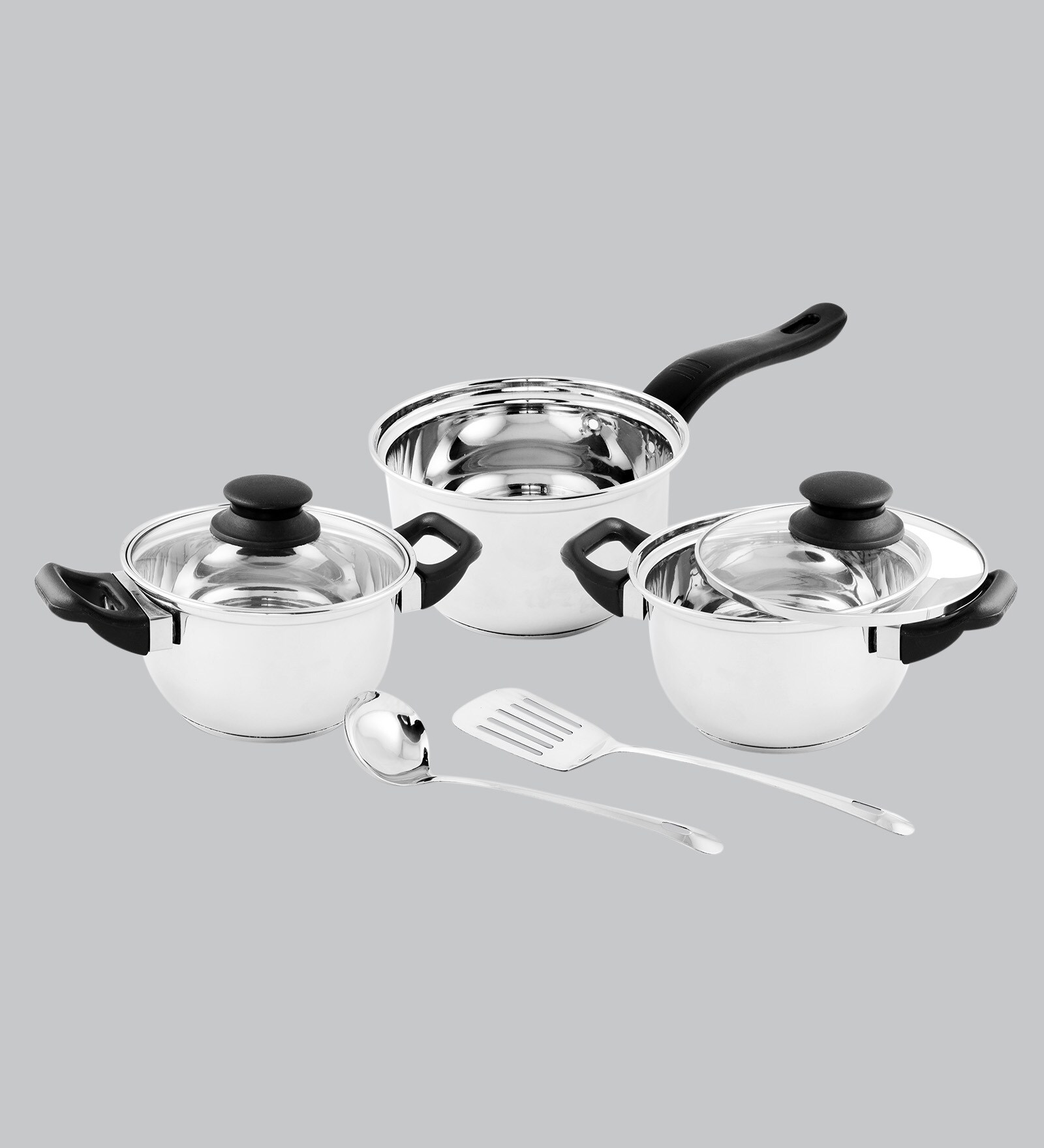 Buy Stainless Steel Cookware Set of 5 with 2 lids By Classic