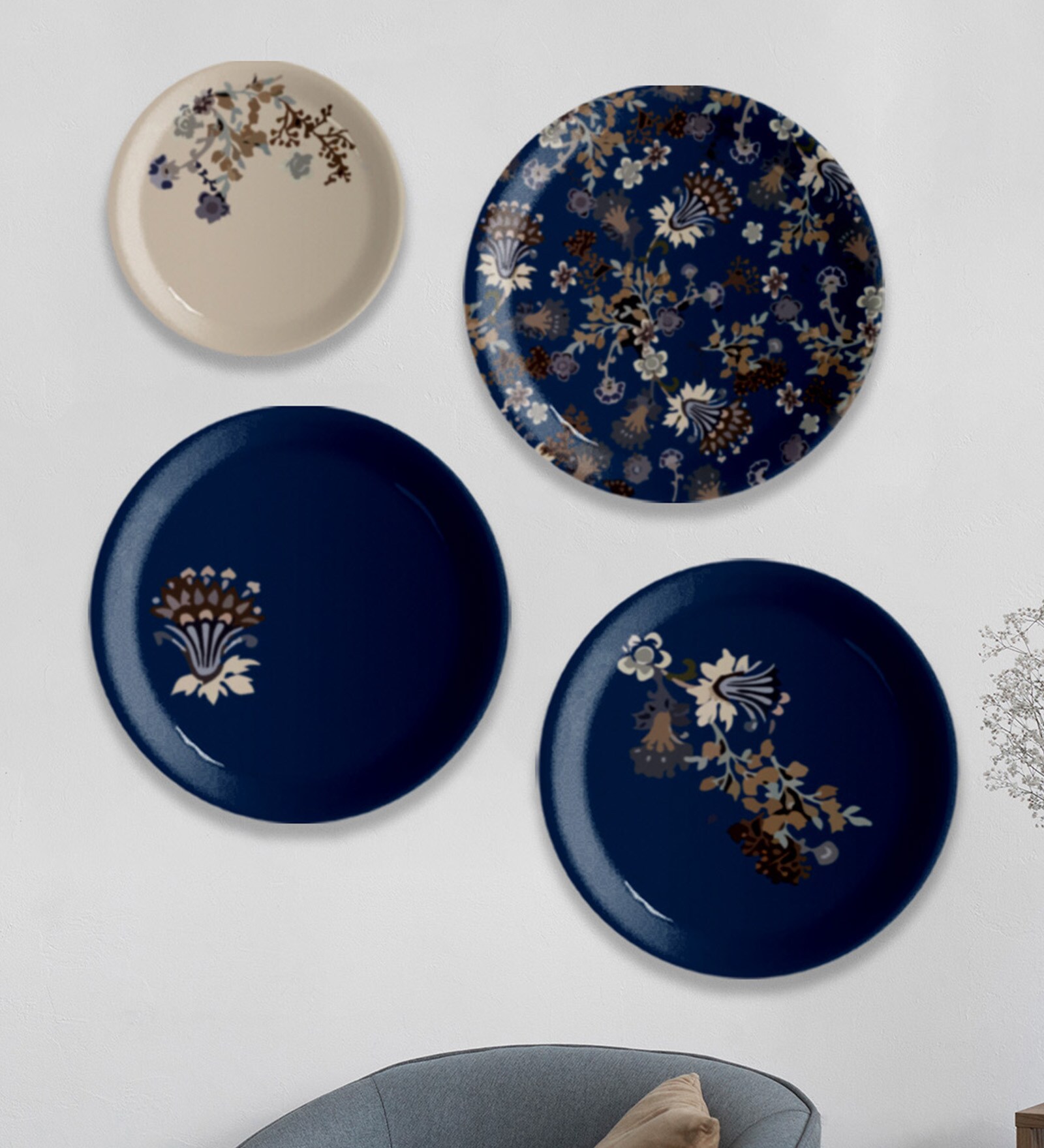 Classic Floral Porcelain Wall Plate Collection