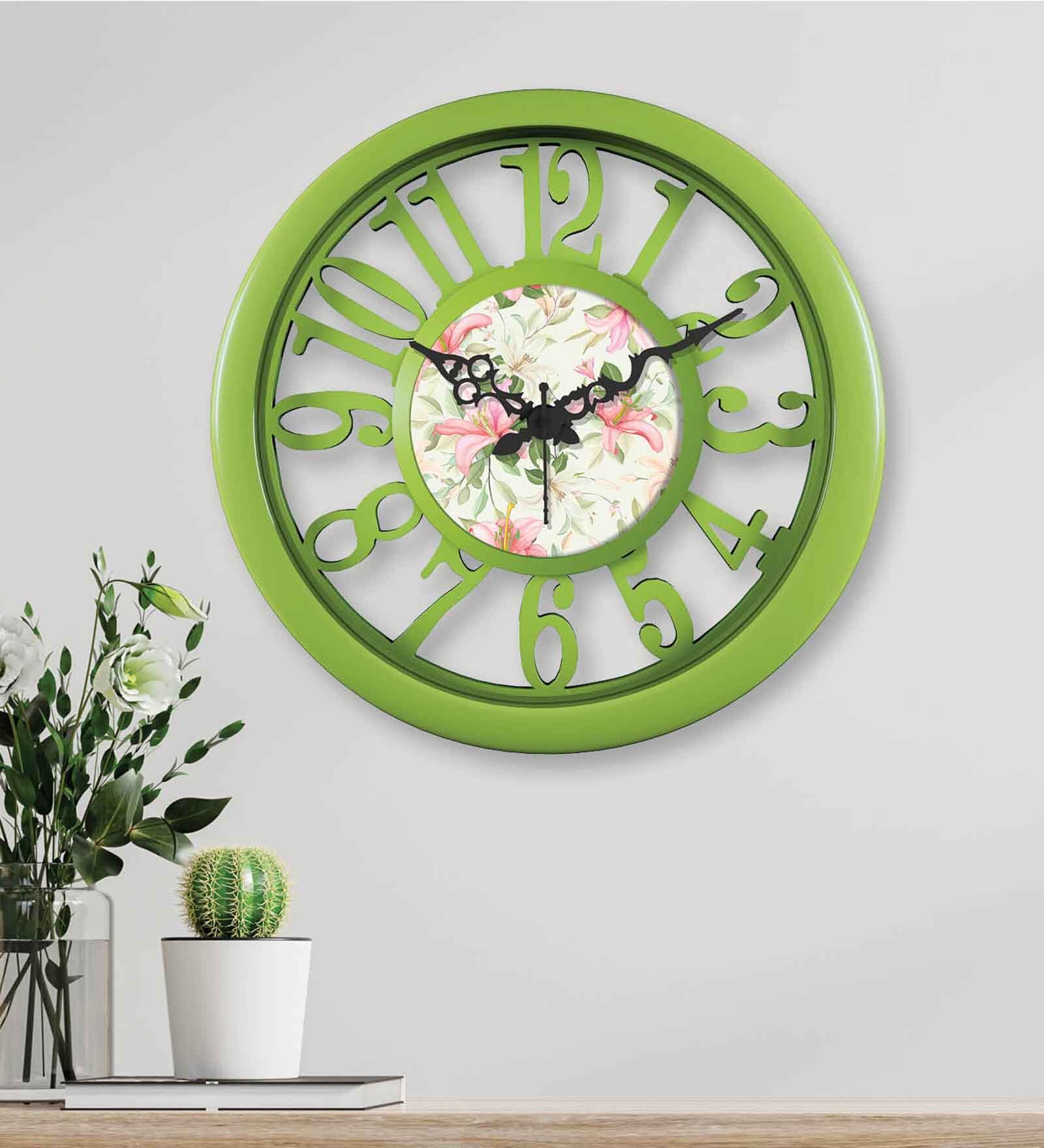 Buy Classic Green Plastic Modern Wall Clock At 51% Off By Random 