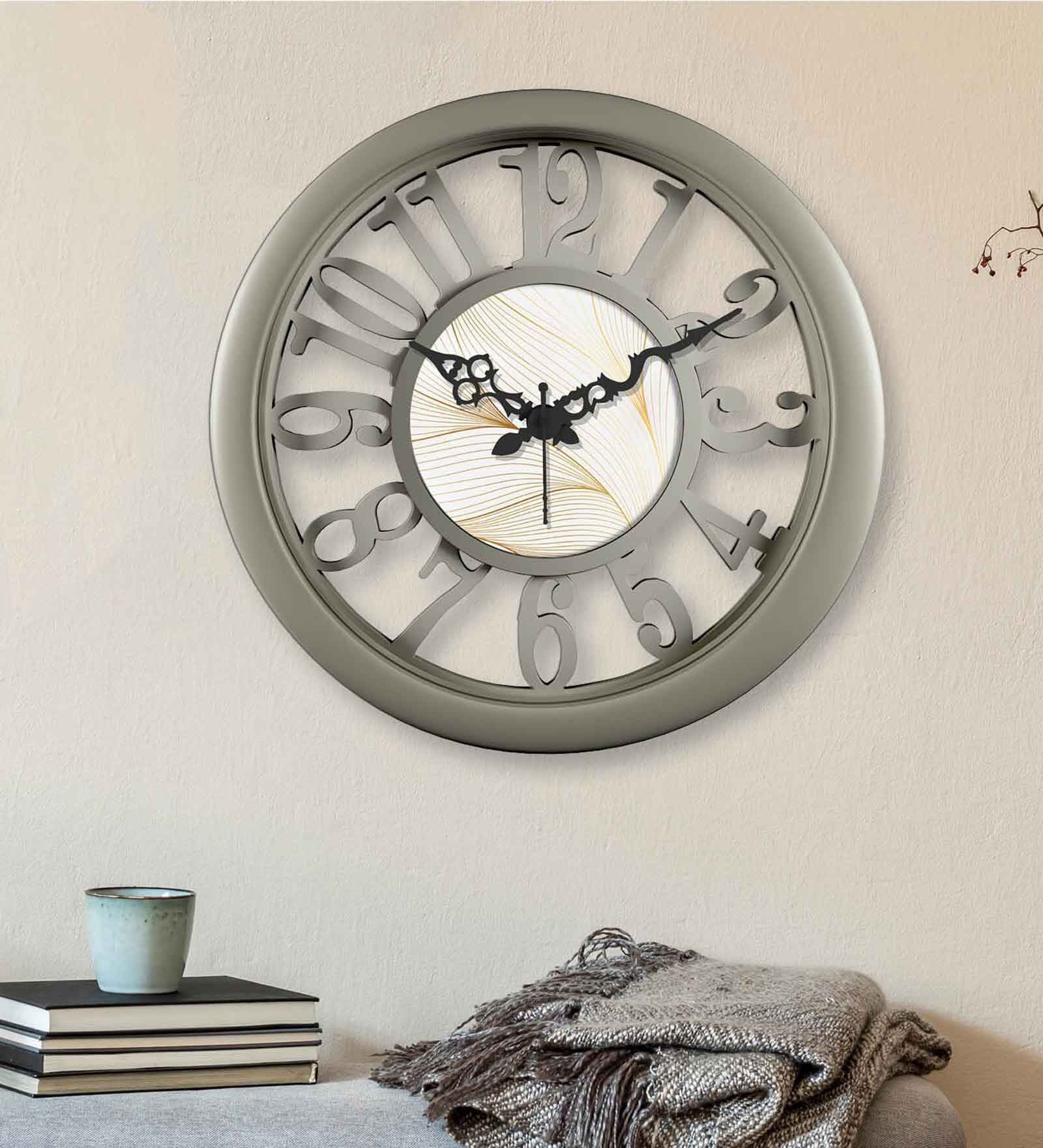 Classic Grey Plastic Modern Wall Clock
