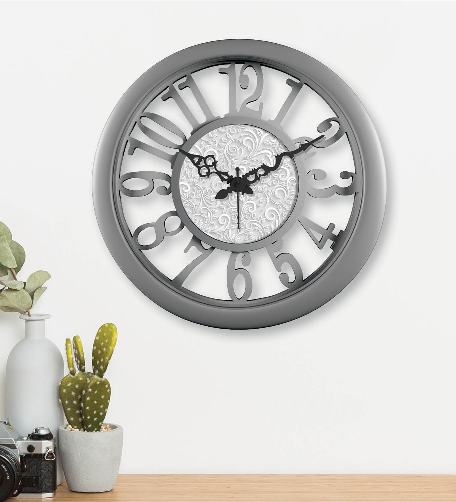 Buy Classic Grey Plastic Modern Wall Clock at 14% OFF by Random | Pepperfry