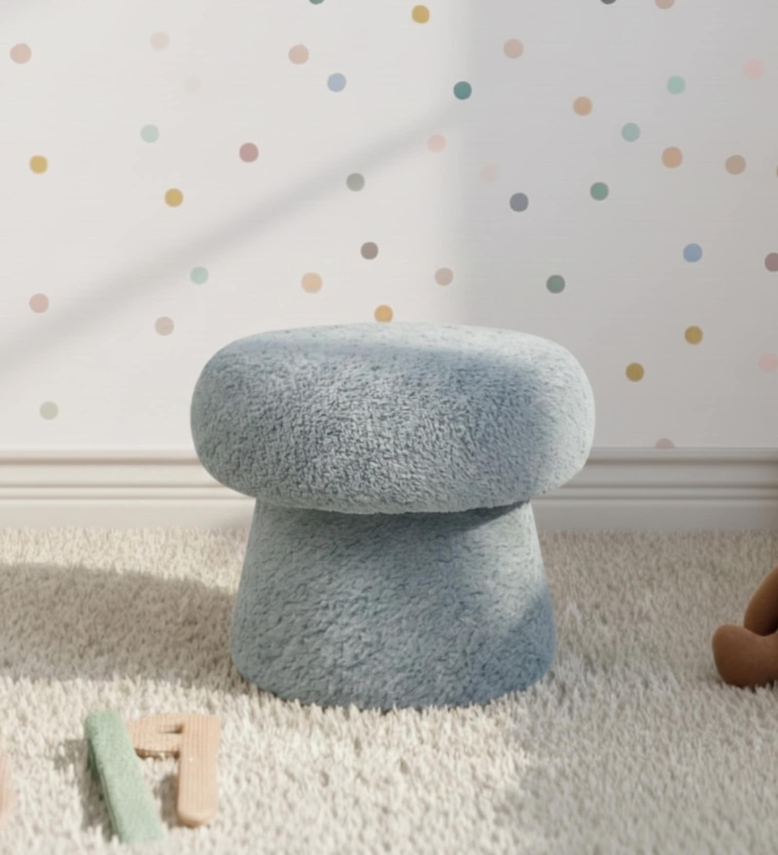 Classic Luxe Kids Stool In Sage Blue Colour Classic Luxe Kids Stool In Sage Blue Colour