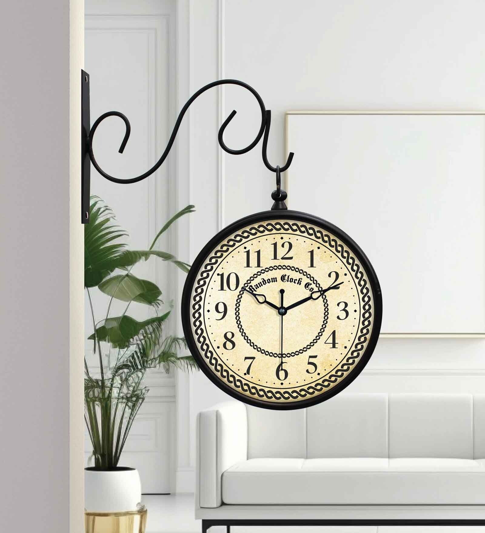 Classic Multicolour Metal Analog Platform Clock