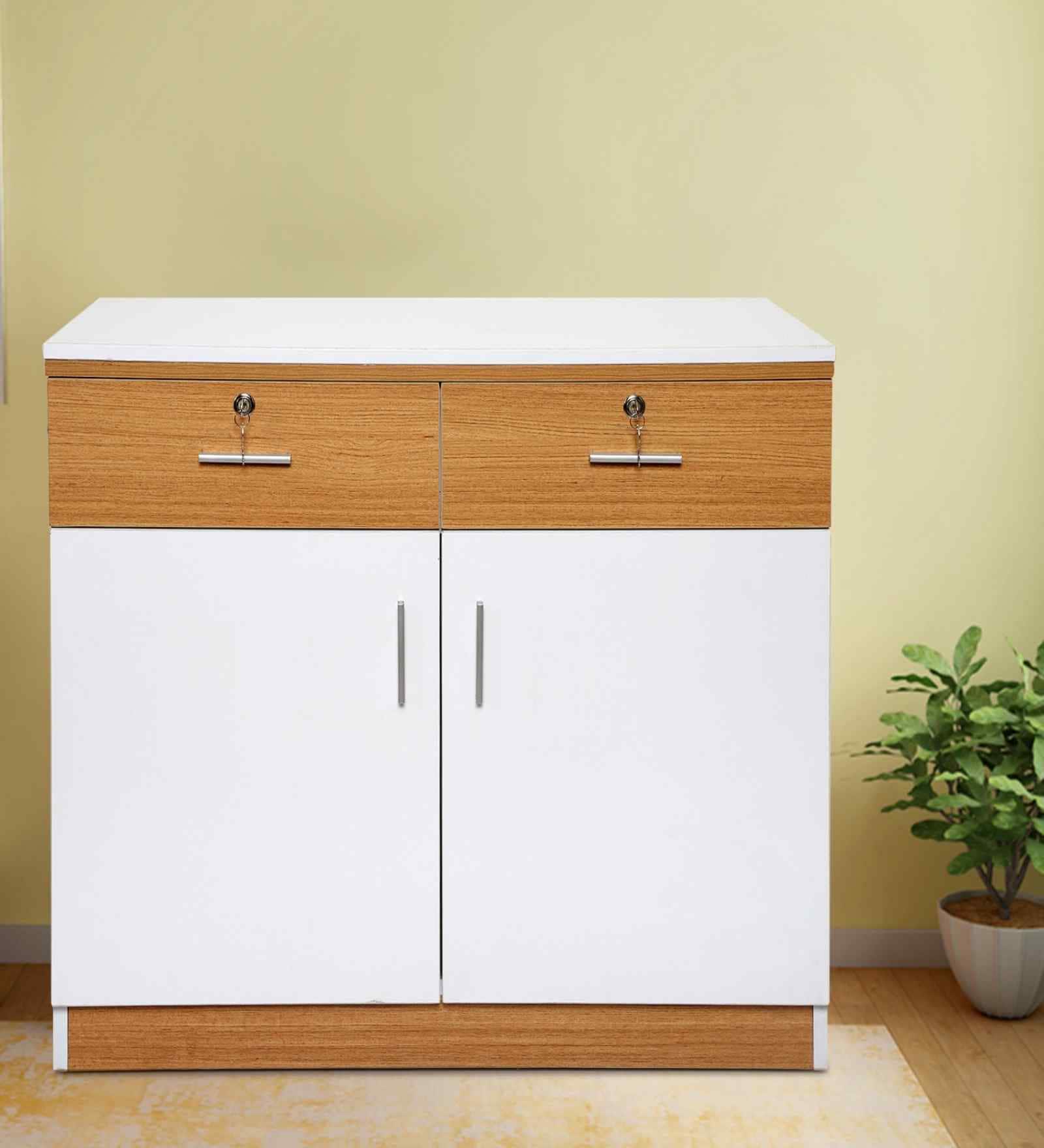 Classic Oak And White Colour Chest Of Drawers