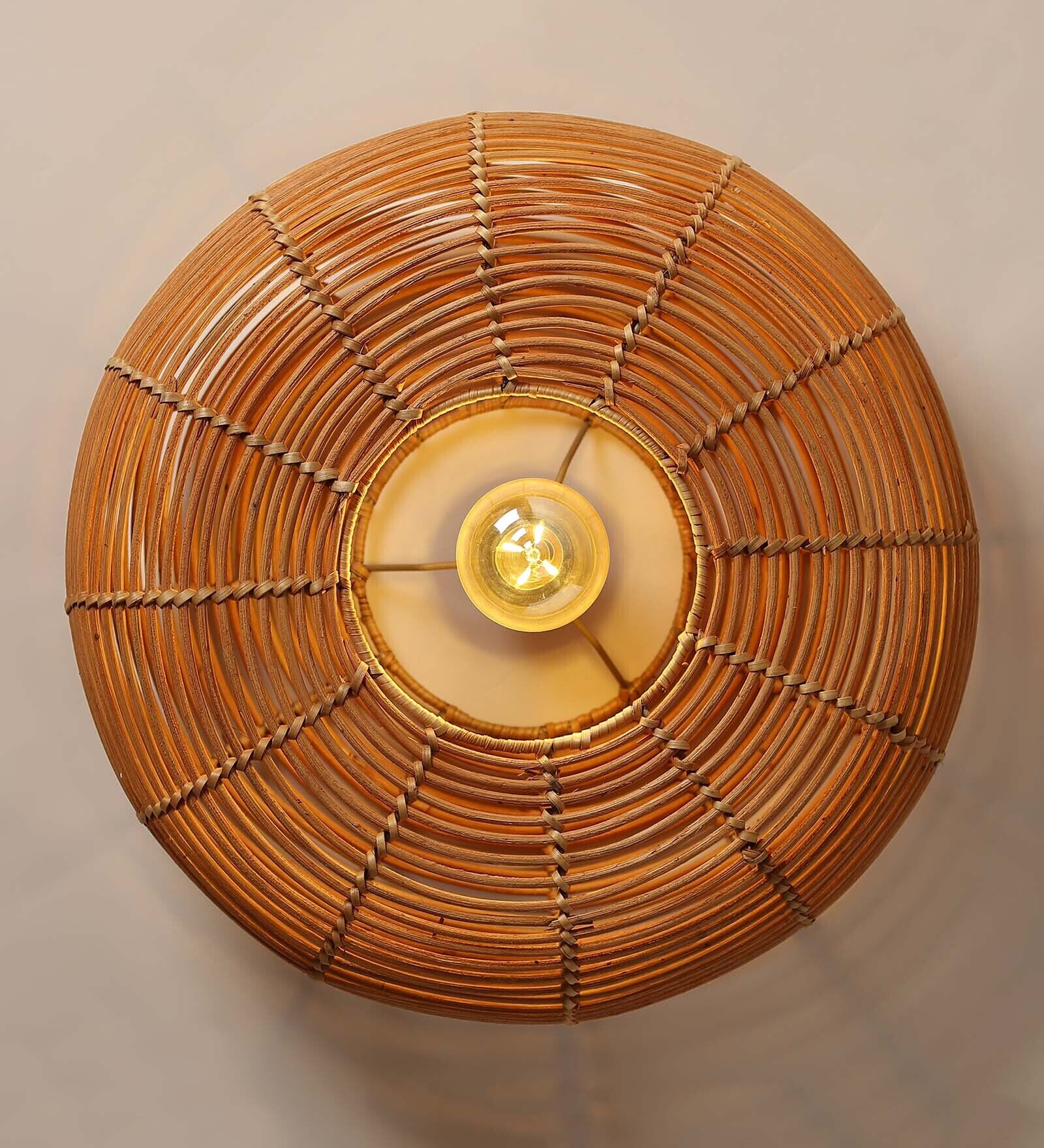Classic Rattan Wall Light in Brown Colour Classic Rattan Wall Light in Brown Colour