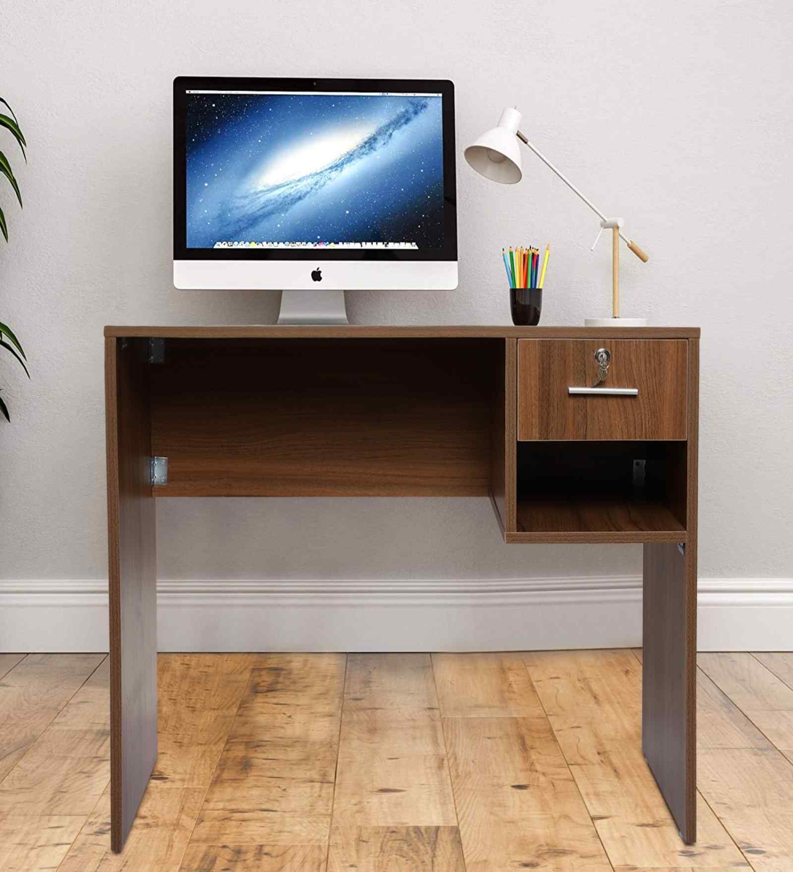Classic Teak Brown Colour Workstation Desk