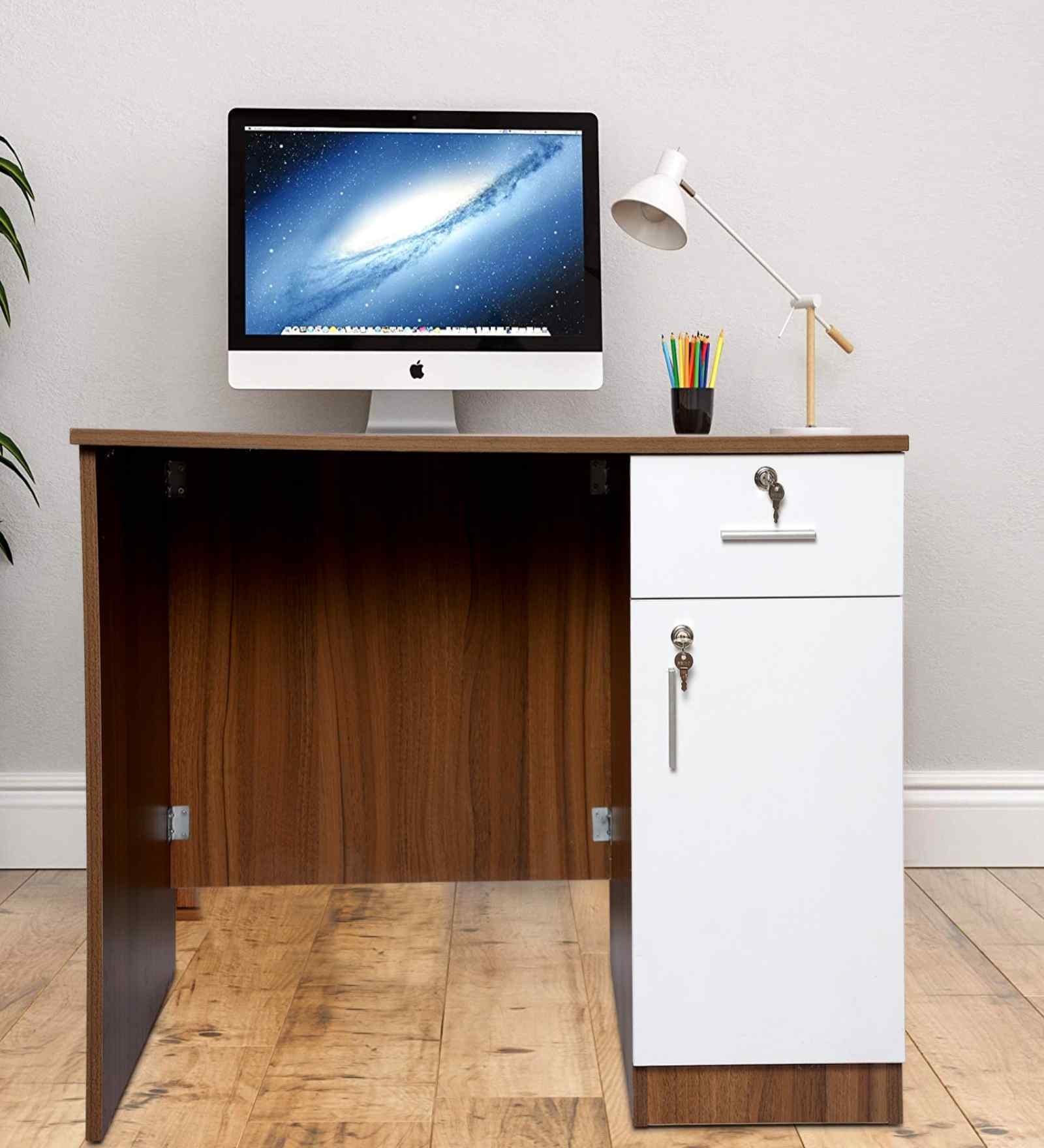 Classic Walnut Brown Colour Workstation Desk