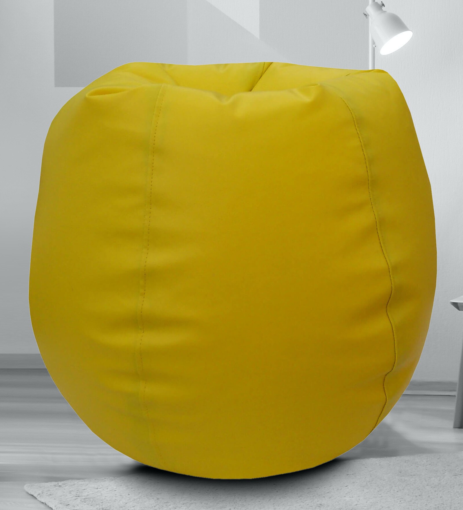 Classic XL Bean Bag with Beans in Yellow Colour