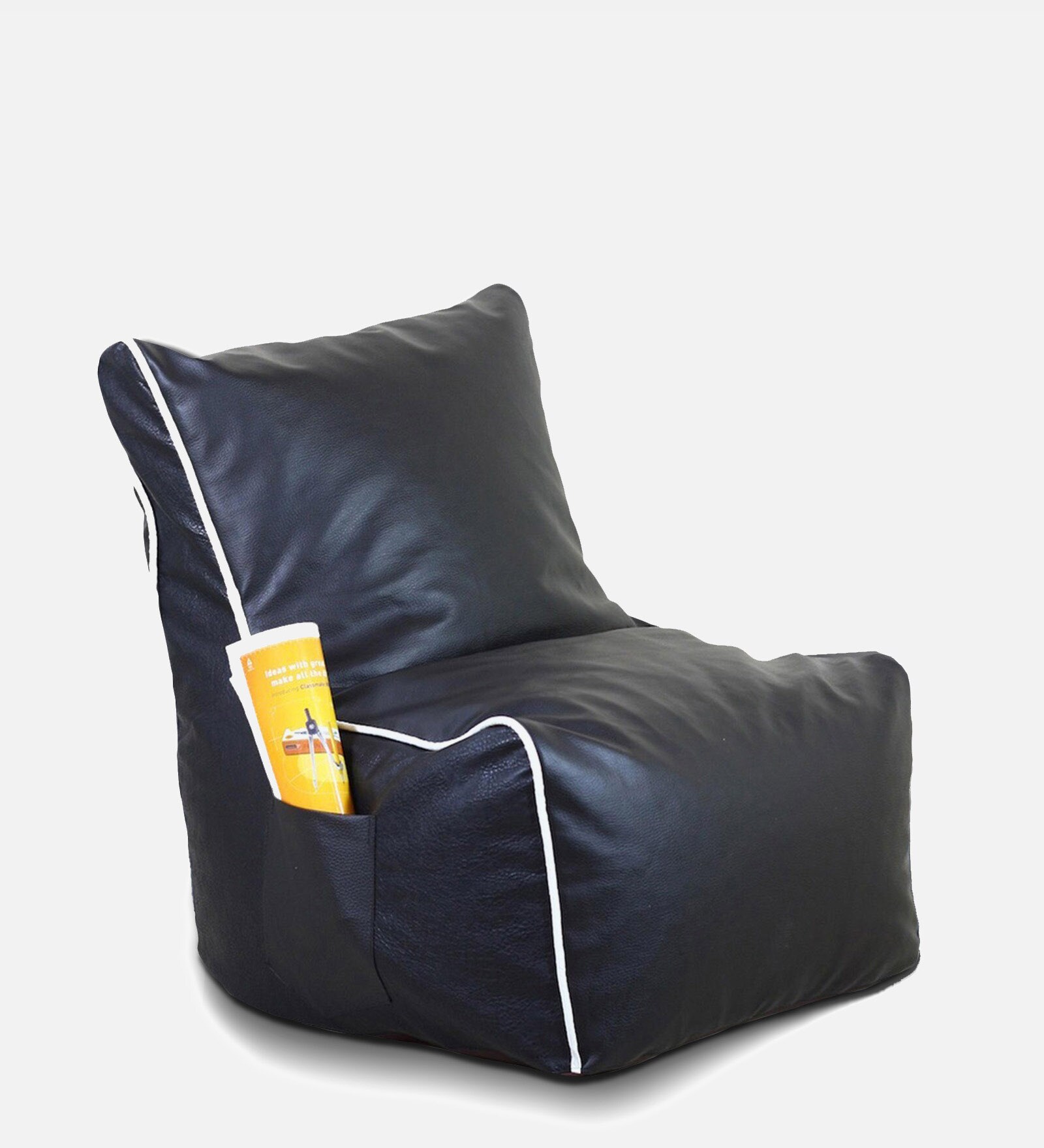 Classic XXL Bean Bag with Beans in Black & White Colour