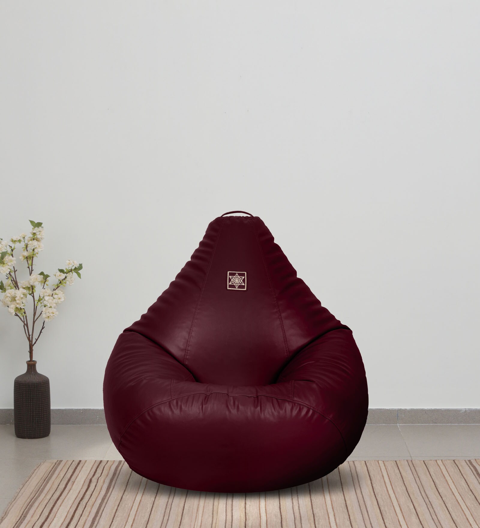 Buy Classic XXL Leatherette Bean Bag With Beans In Wine Colour At 33   Classic Xxl Bean Bag With Beans In Wine Colour By Vplanet Classic Xxl Bean Bag With Beans In Wine Co Xsi7ak 