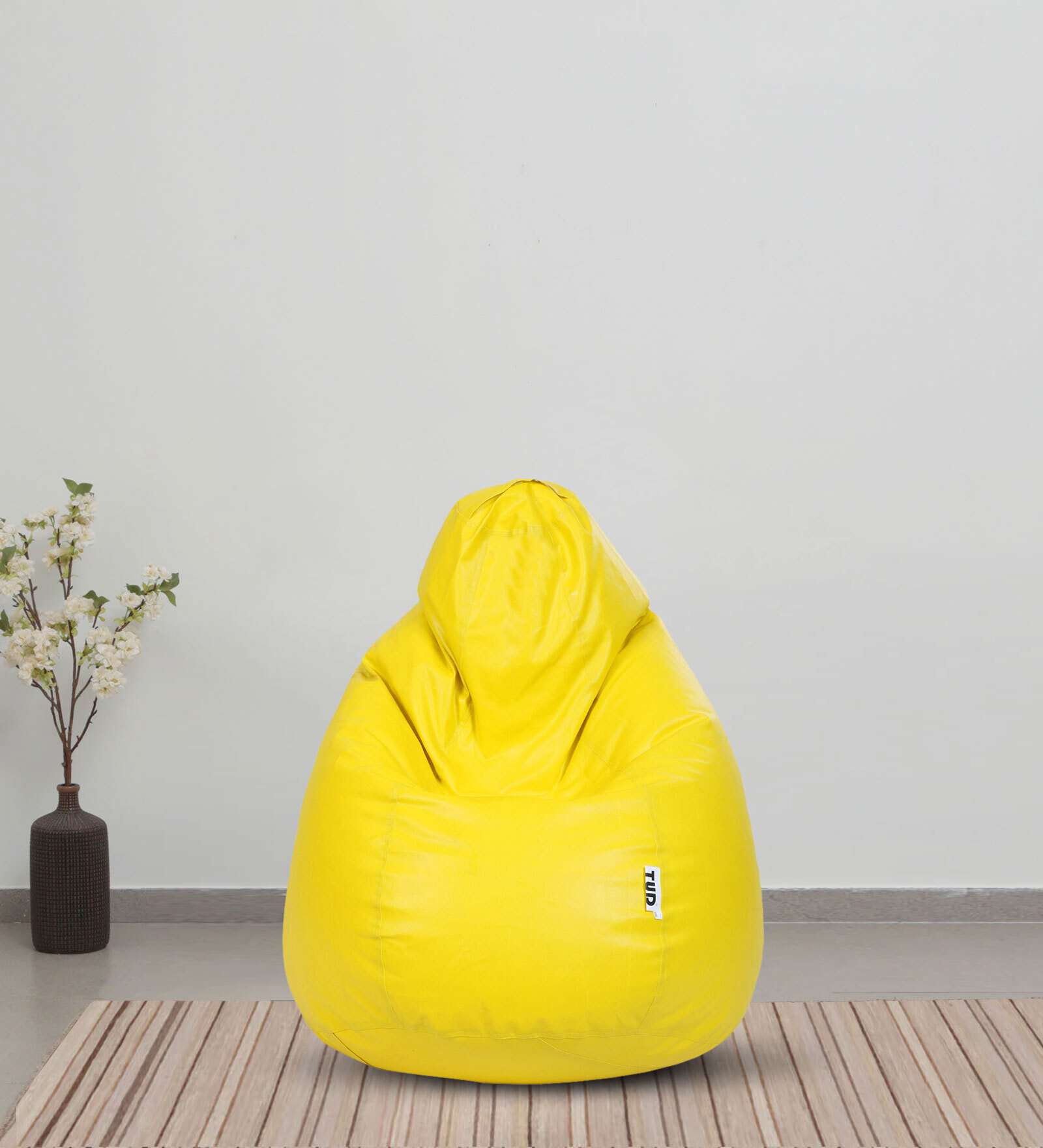 Classic XXL Leatherette Bean Bag Cover in Yellow Colour
