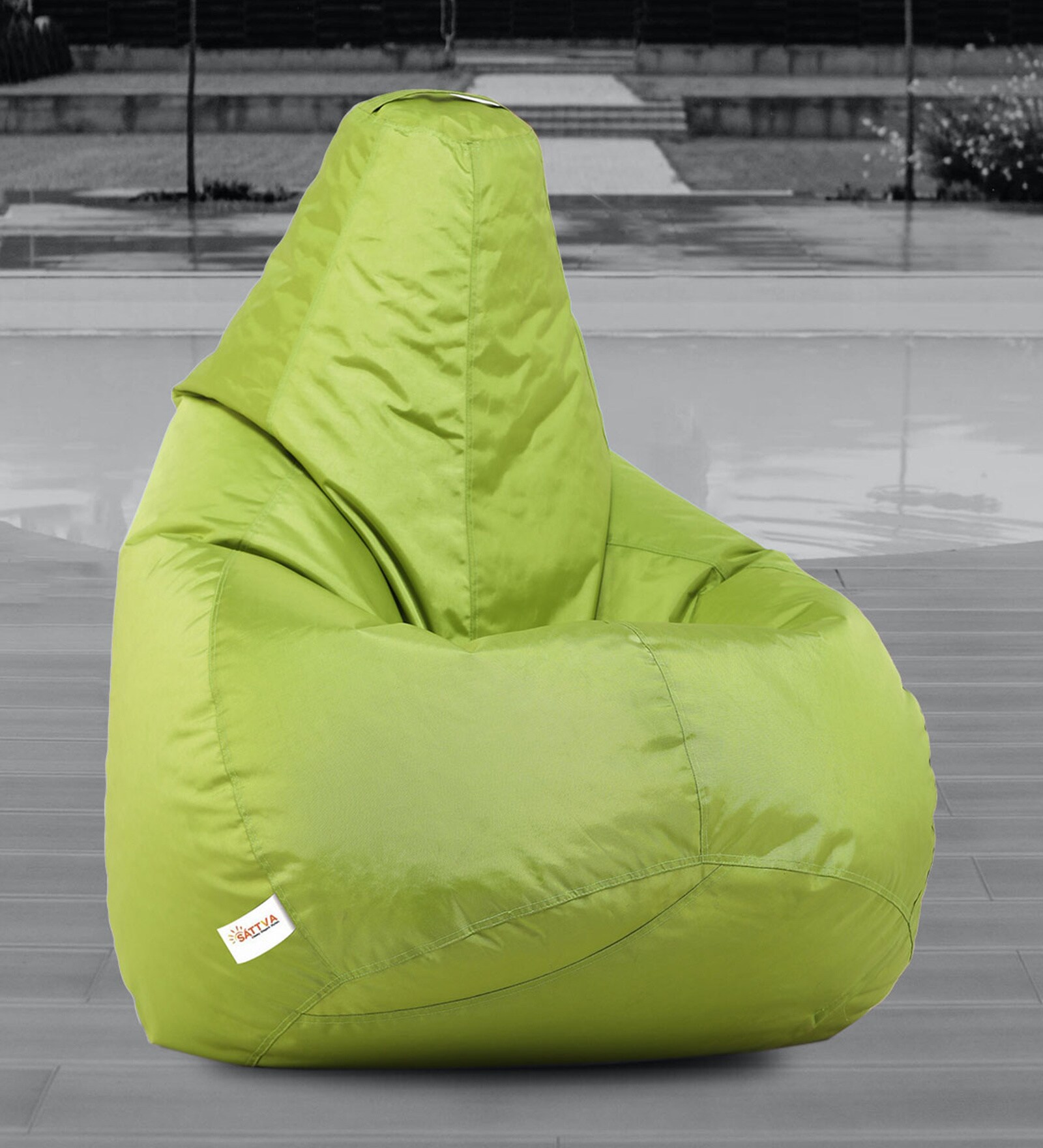 Classic XXXL All Weather Outdoor Bean Bag With Beans In Green Colour