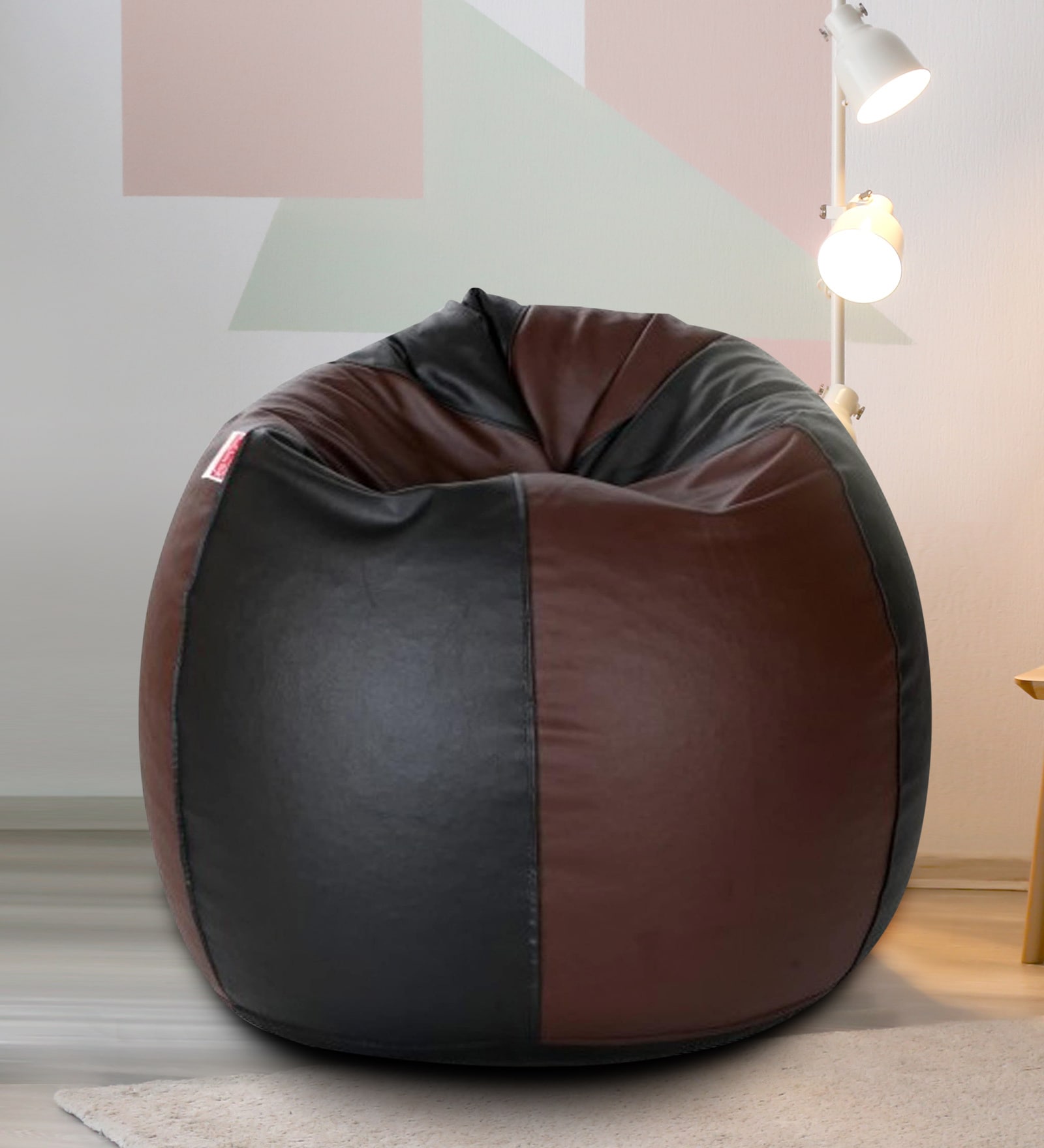 Classic XXXL Bean Bag with Beans in Black & Brown Colour