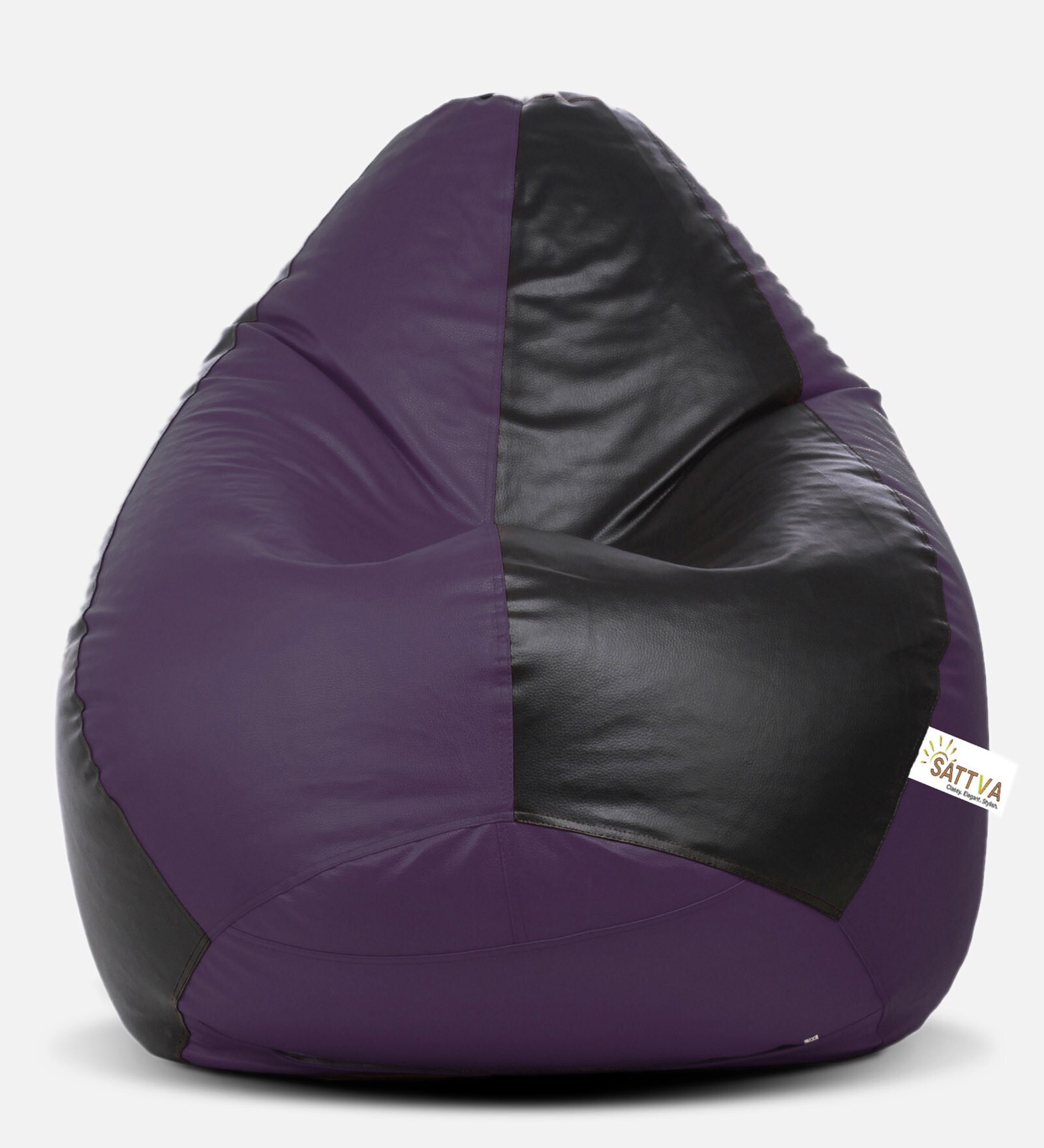 Classic XXXL Bean Bag with Beans in Black & Purple Colour