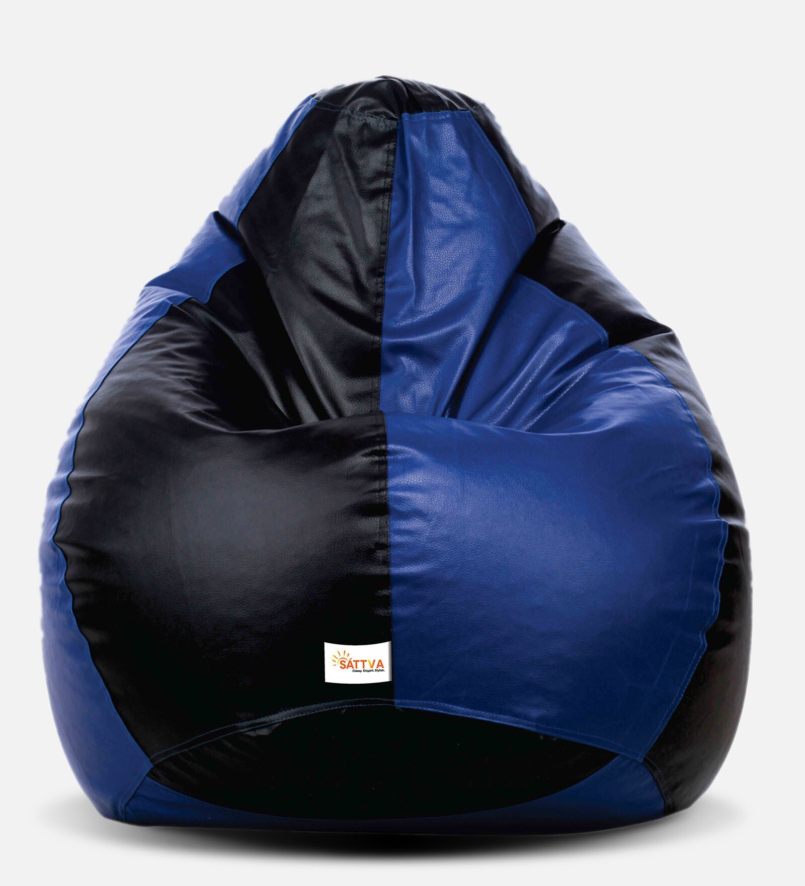 Classic XXXL Bean Bag with Beans in Black & Royal Blue Colour