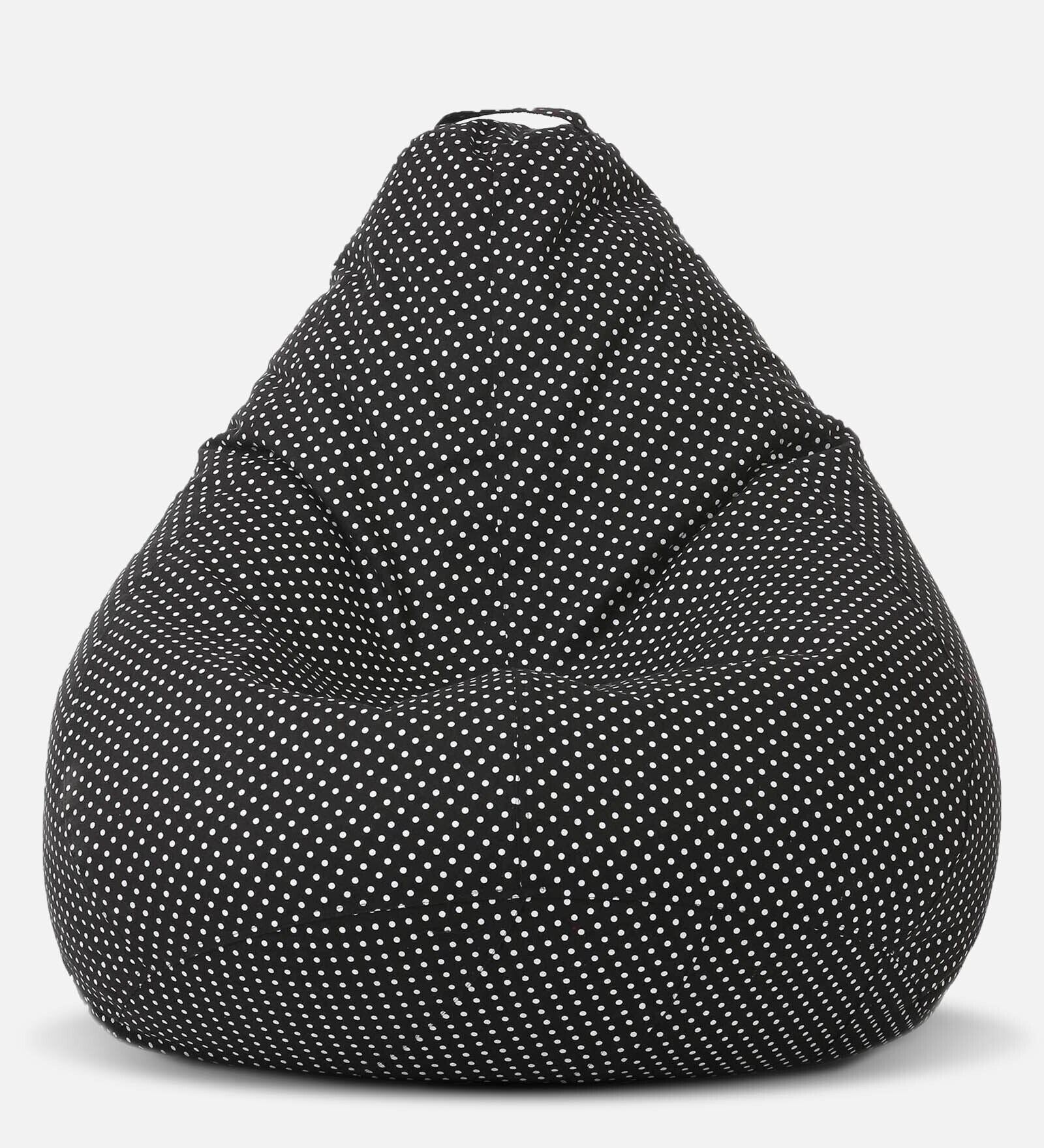 Buy Classic XXXL Fabric Bean Bag with Beans in Black & White Colour at