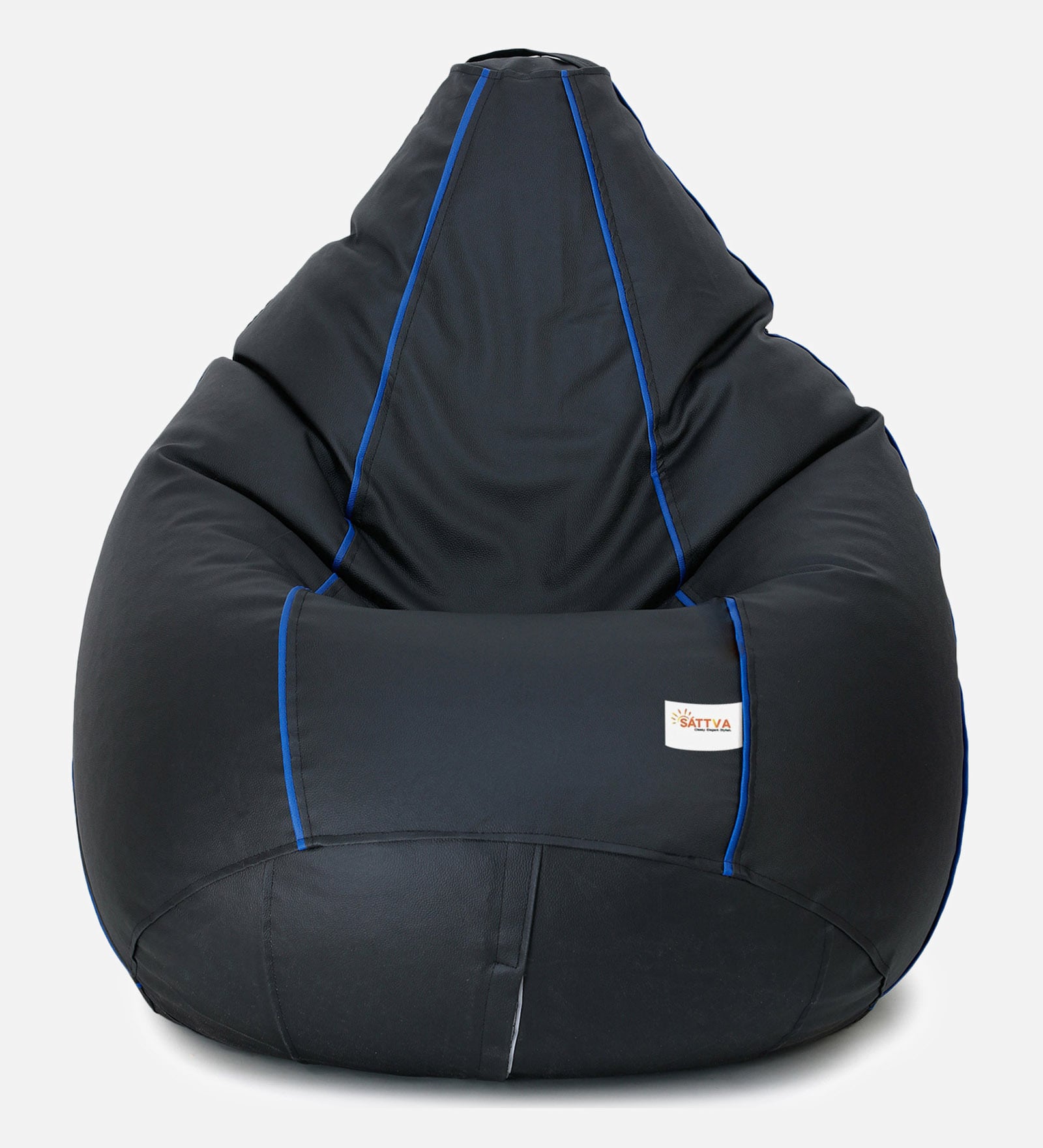 Buy Classic XXXL Bean Bag with Beans in Black Colour with Royal Blue ...