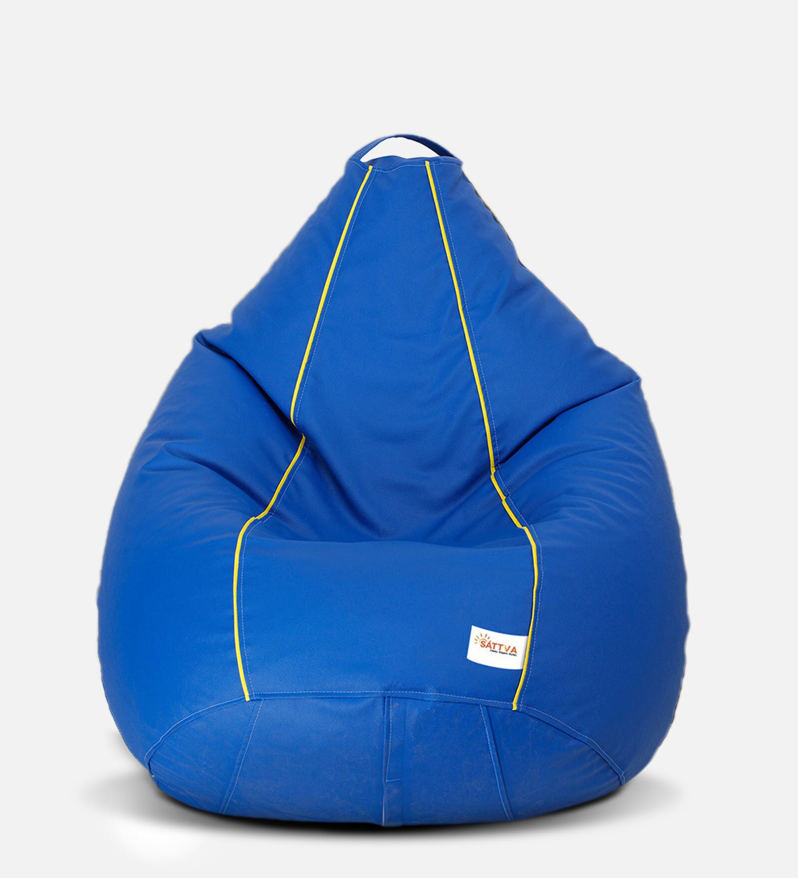 Buy Classic XXXL Bean Bag with Beans in Royal Blue Colour with Yellow