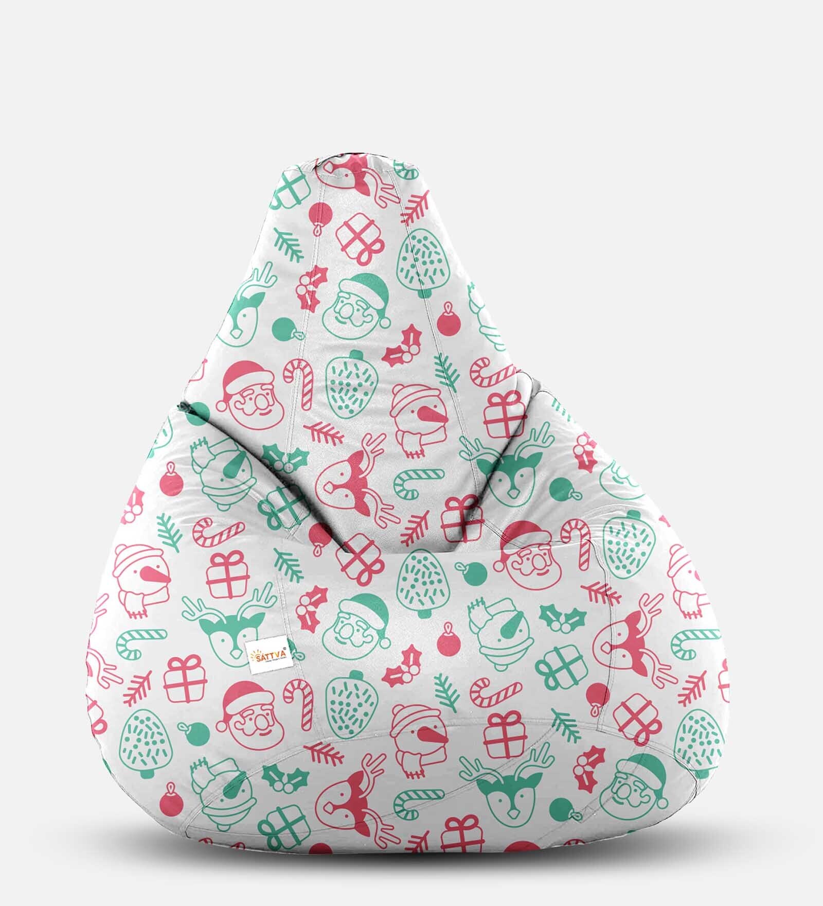 Classic XXXL Filled Bean Bag in Santa Multicolour Print