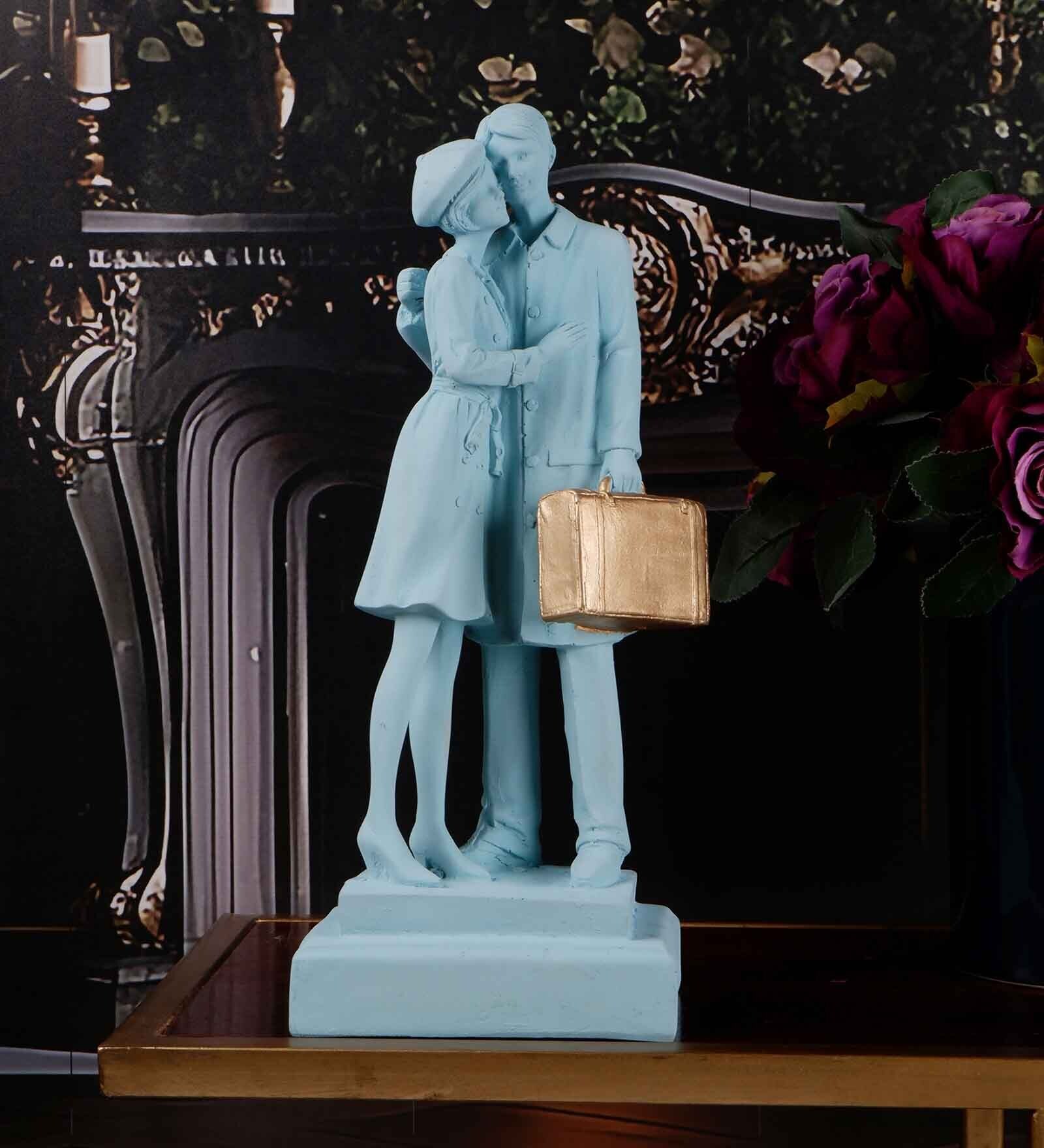 Buy Couple Blue Polyresin Figurine at 54 OFF by The White Ink Decor Pepperfry
