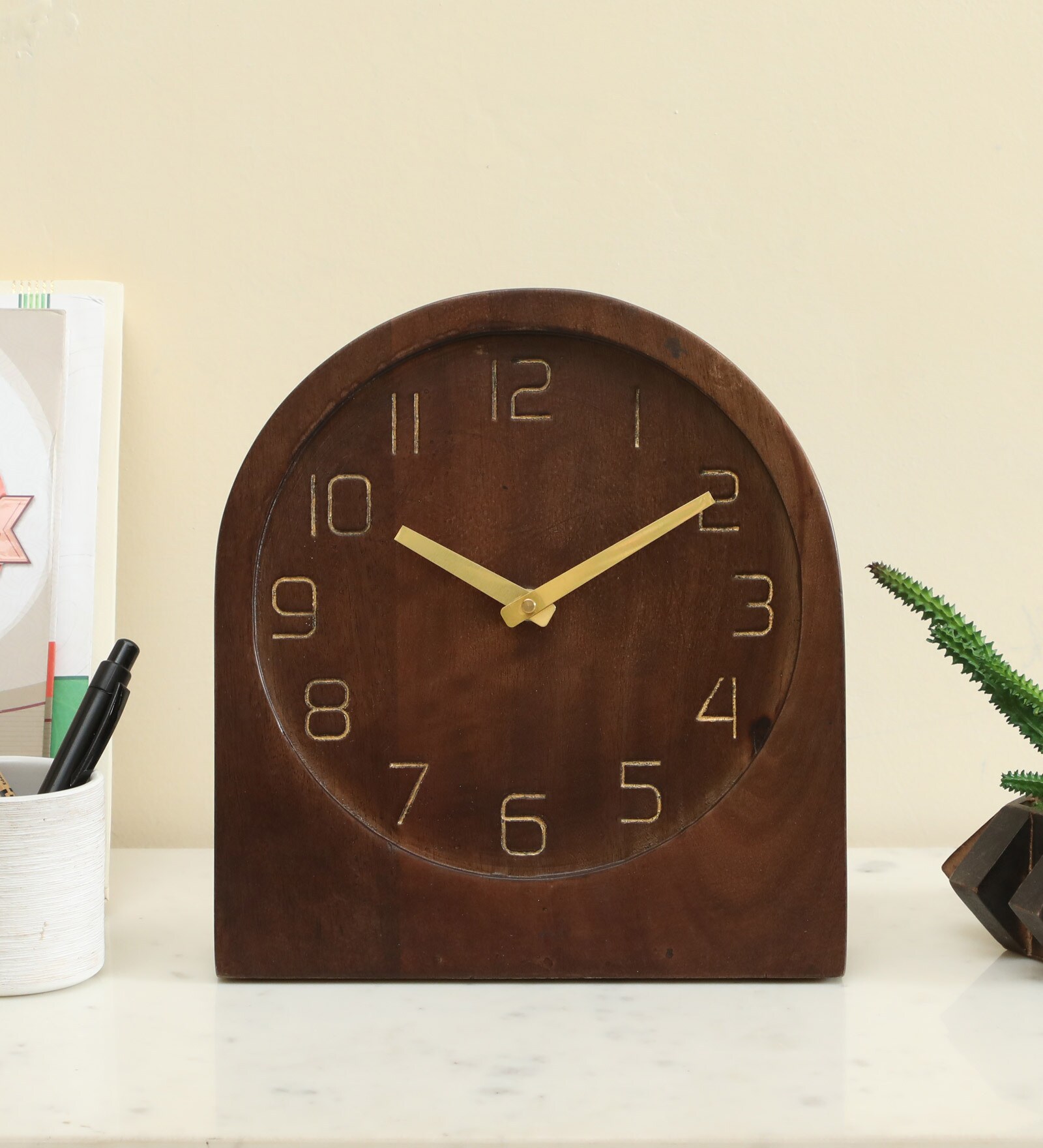 Buy Claus Mango Wood Brown Modern Wall Clock at 44% OFF by Vedas ...