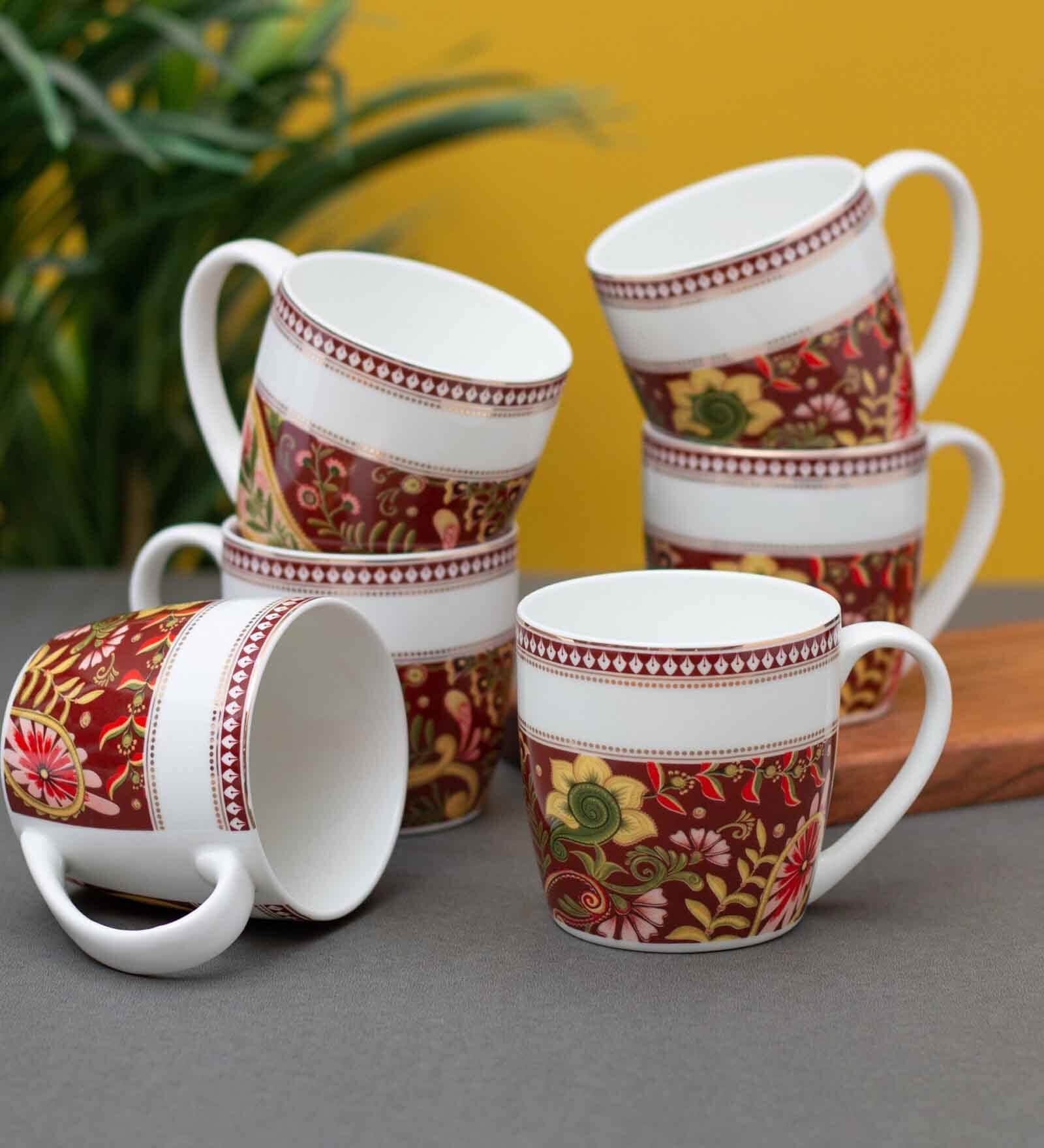 Clay Craft Fine Ceramic Alton Fiesta Tea/Coffee Cup Set Of 6