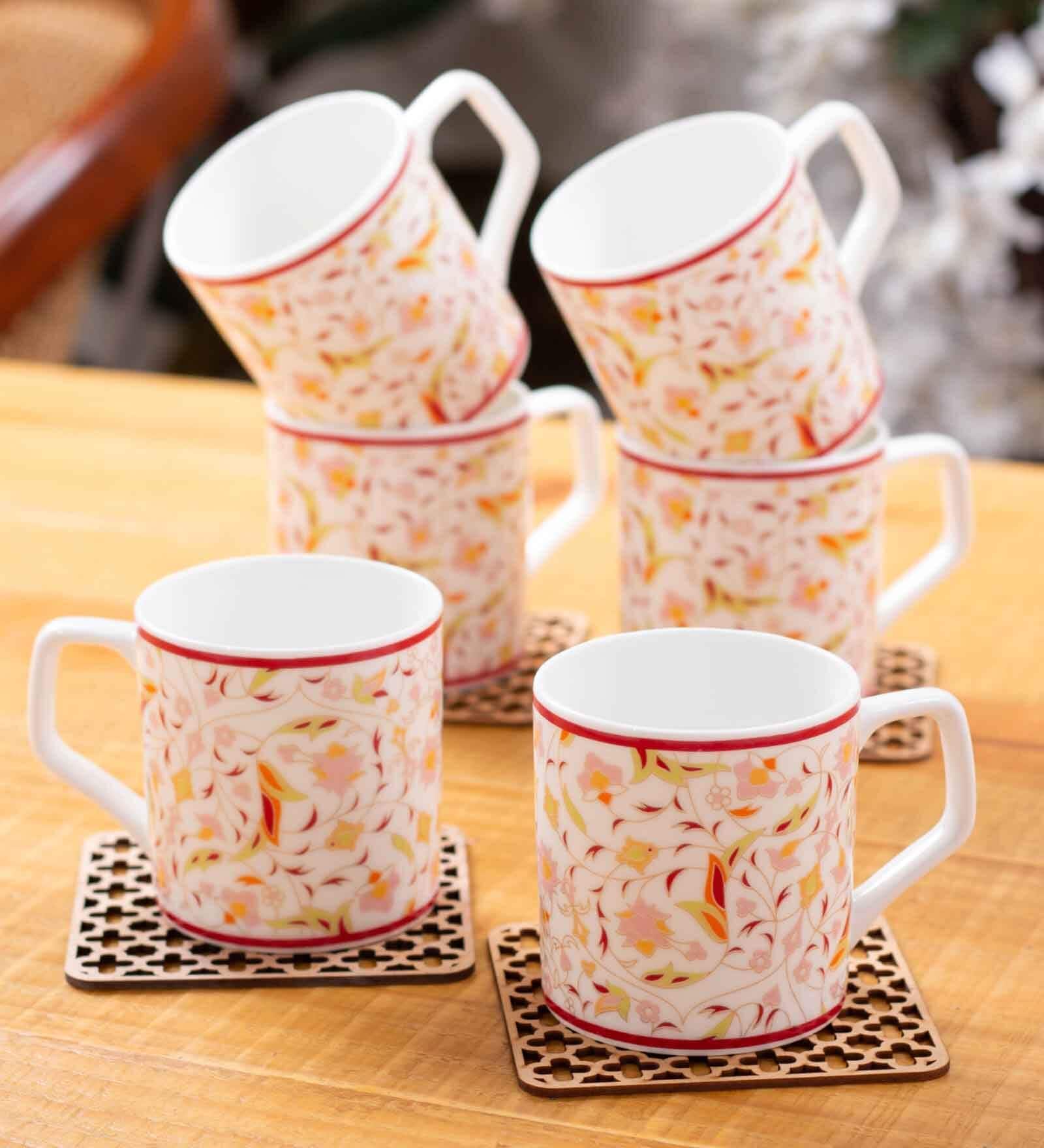 Clay Craft Fine Ceramic Director Hilton Tea/Coffee Cup Set Of 6