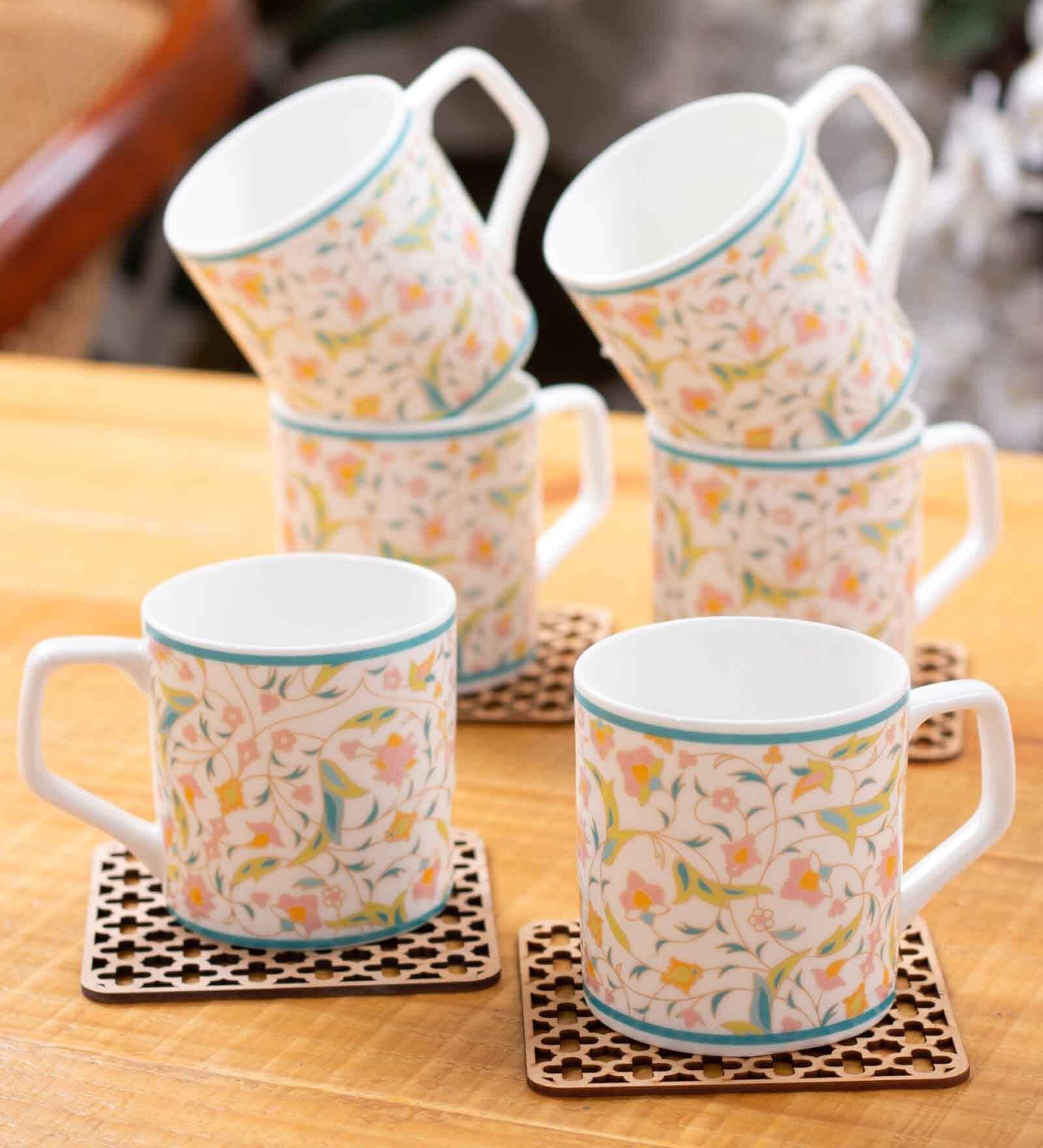 Clay Craft Fine Ceramic Director Hilton Tea/Coffee Cup Set Of 6