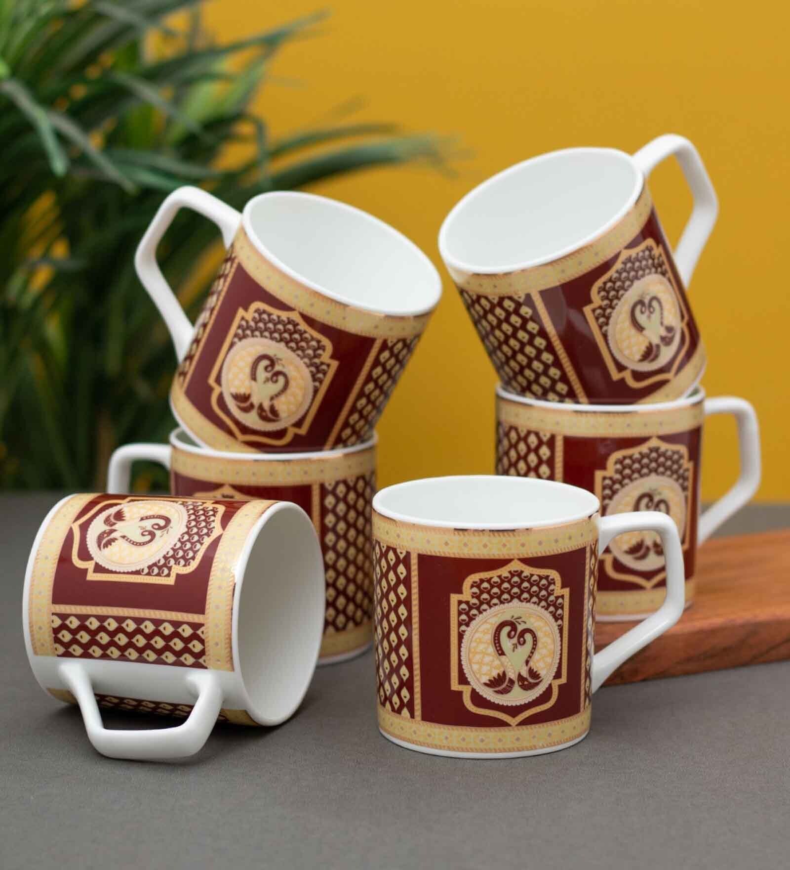 Clay Craft Fine Ceramic Director Midas Tea/Coffee Cup Set Of 6