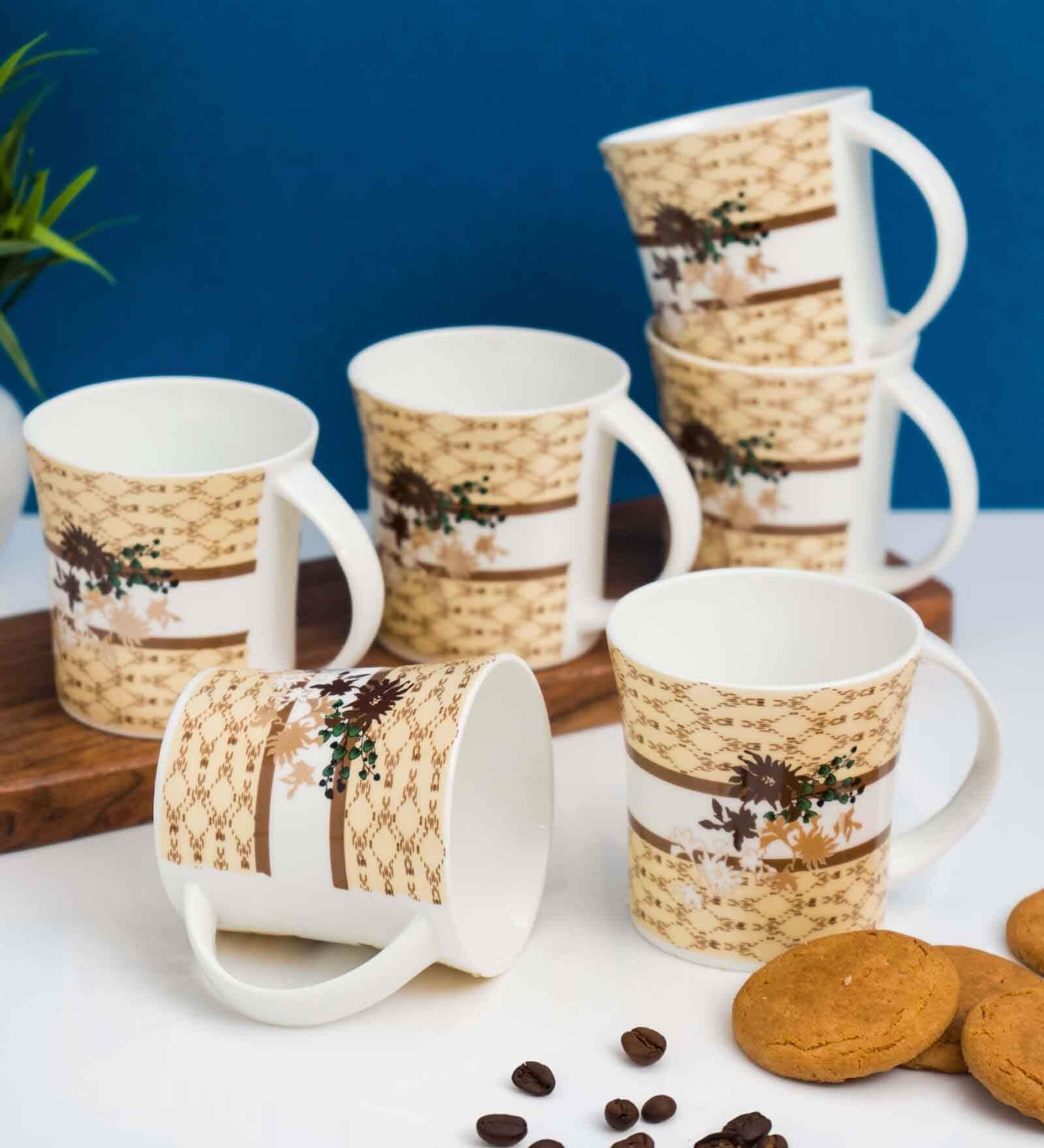 Clay Craft Fine Ceramic Jackson Hilton Tea/Coffee Cup Set Of 6