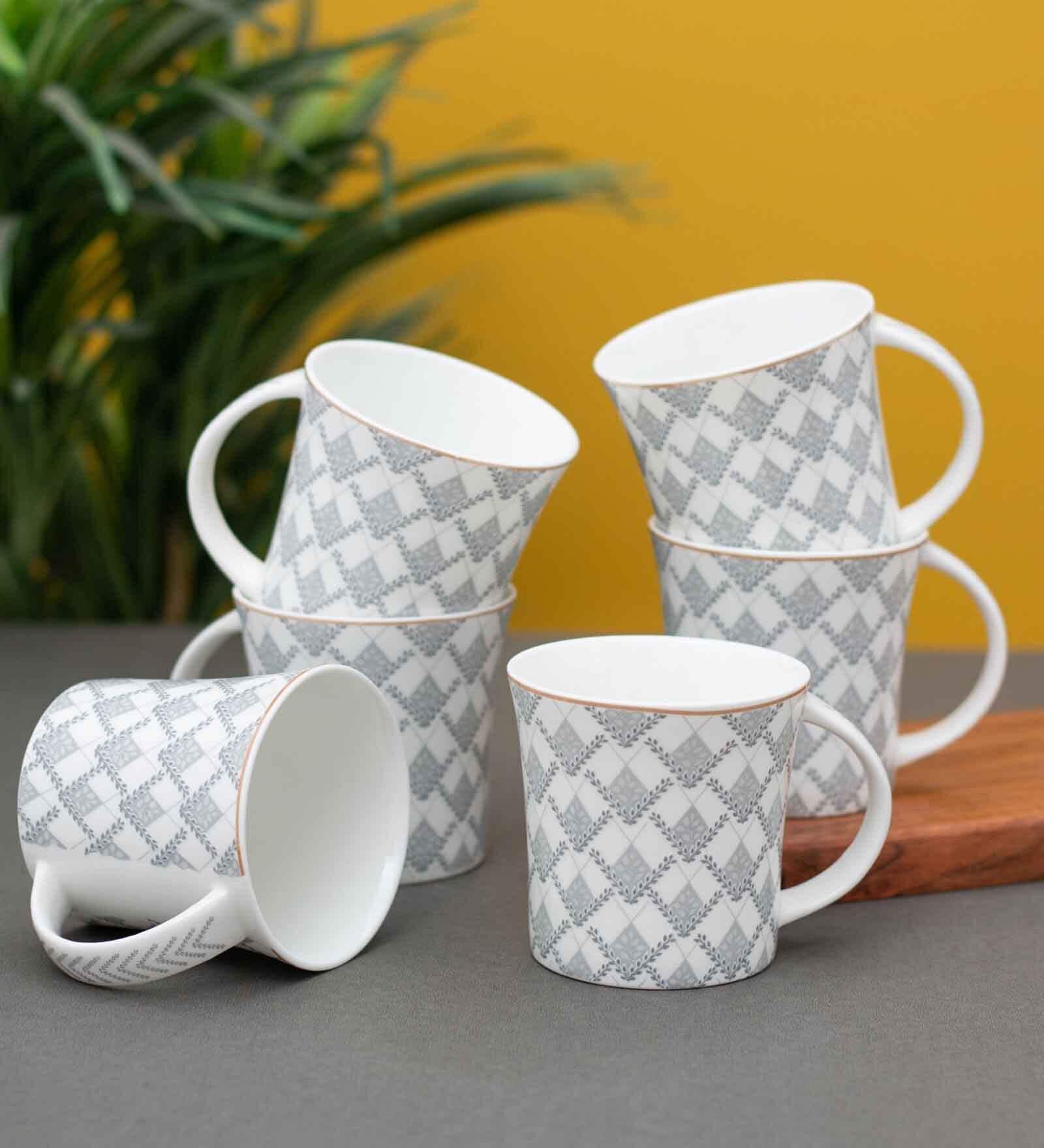 Clay Craft Fine Ceramic Jackson Hilton Tea/Coffee Cup Set Of 6