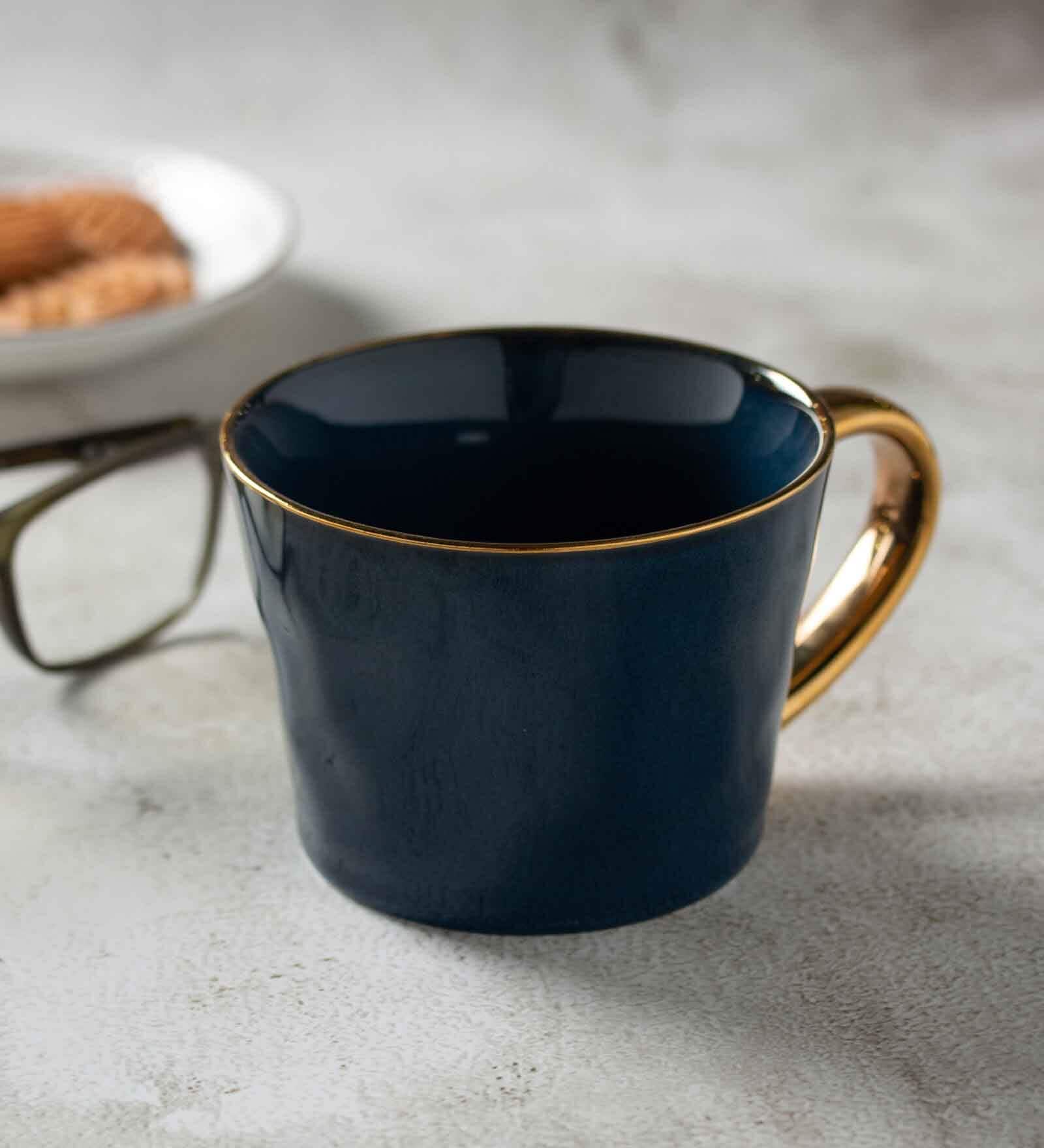 Clay Craft Fine Ceramic Jasper EM Blue Milk Mug 1 Piece -320 ml