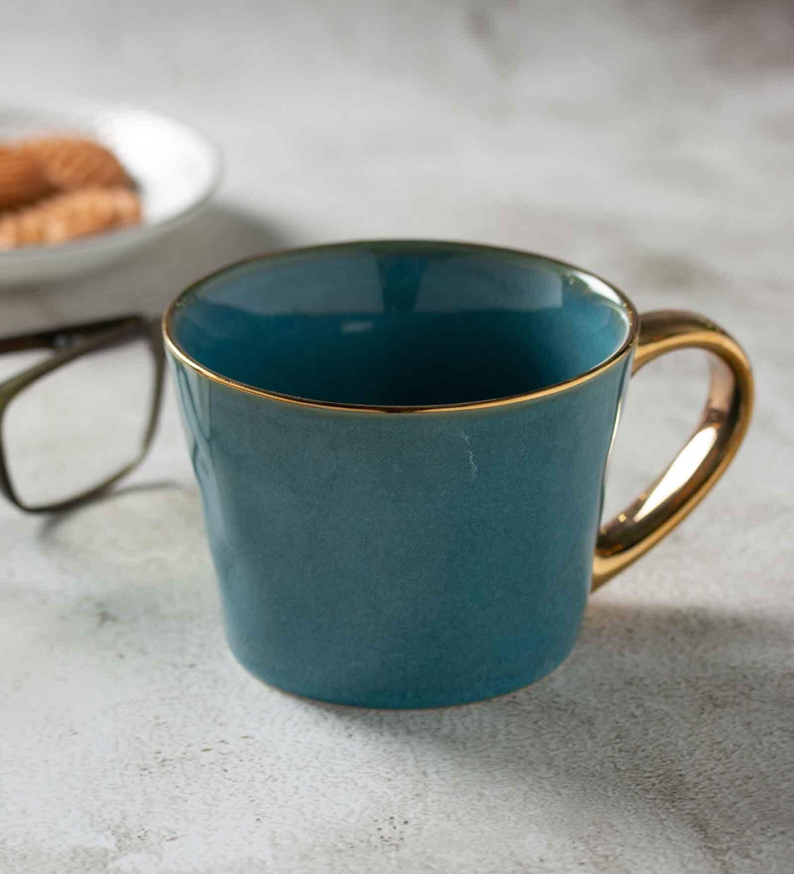 Clay Craft Fine Ceramic Jasper EM Green Milk Mug 1 Piece -320 ml
