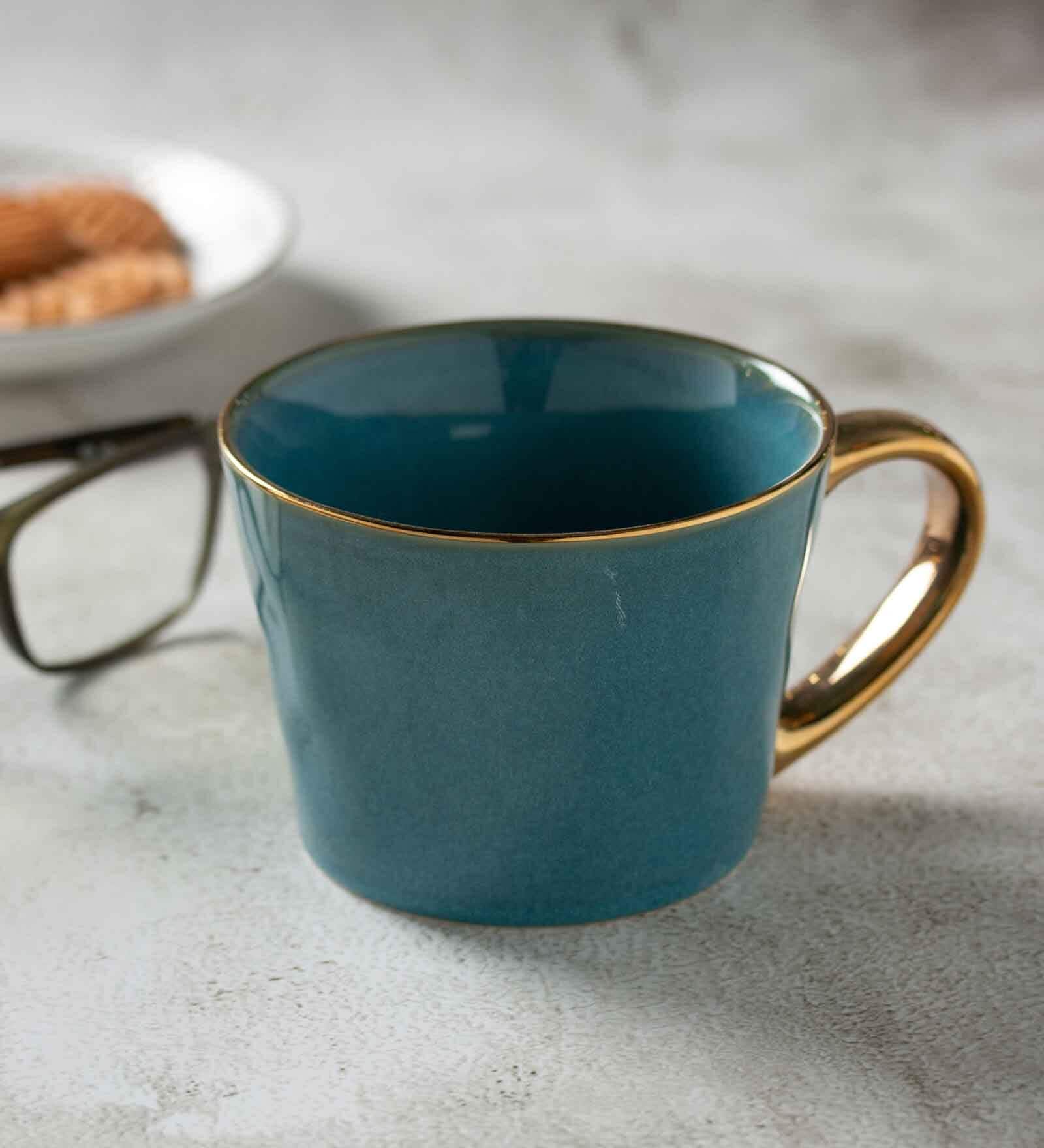 Clay Craft Fine Ceramic Jasper EM Green Milk Mug 2 Piece -320 ml