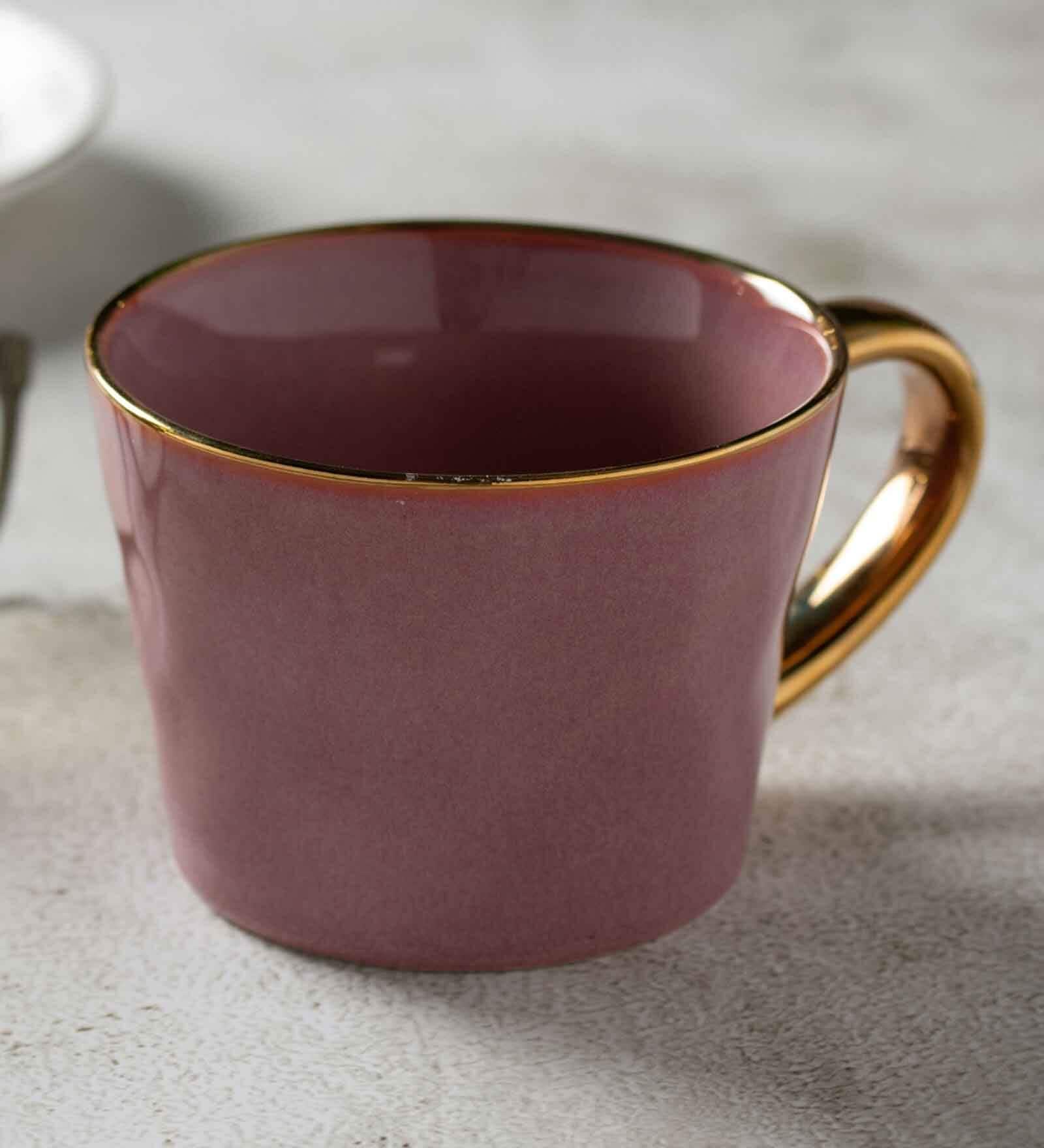 Clay Craft Fine Ceramic Jasper EM Pink Milk Mug 2 Piece -320 ml