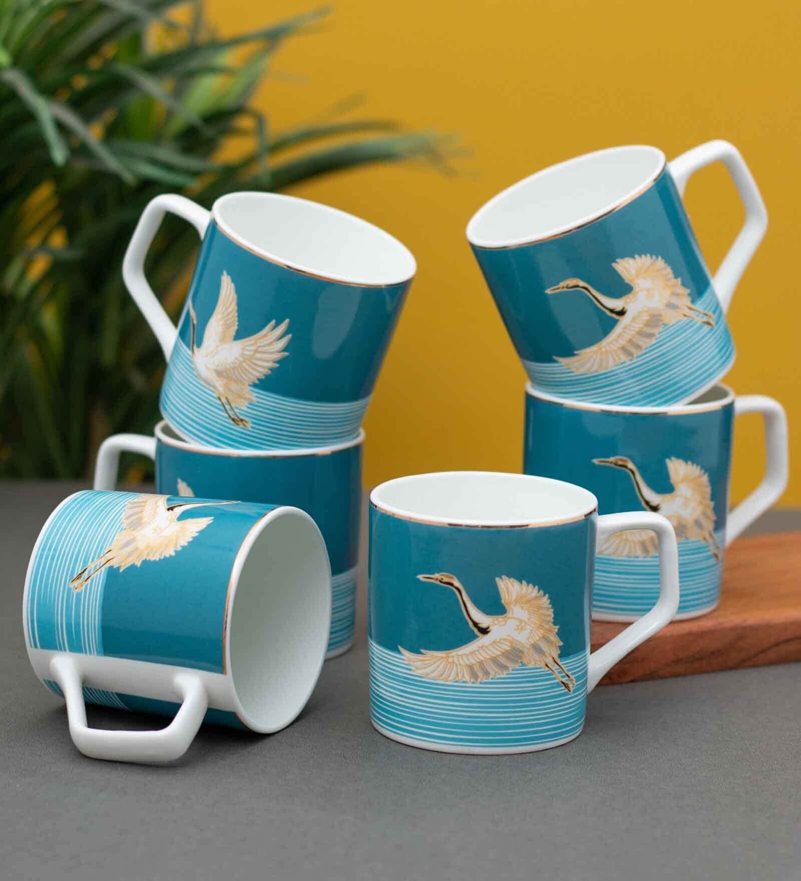 Clay Craft Fine Ceramic Melon Midas Tea/Coffee Cup Set Of 6