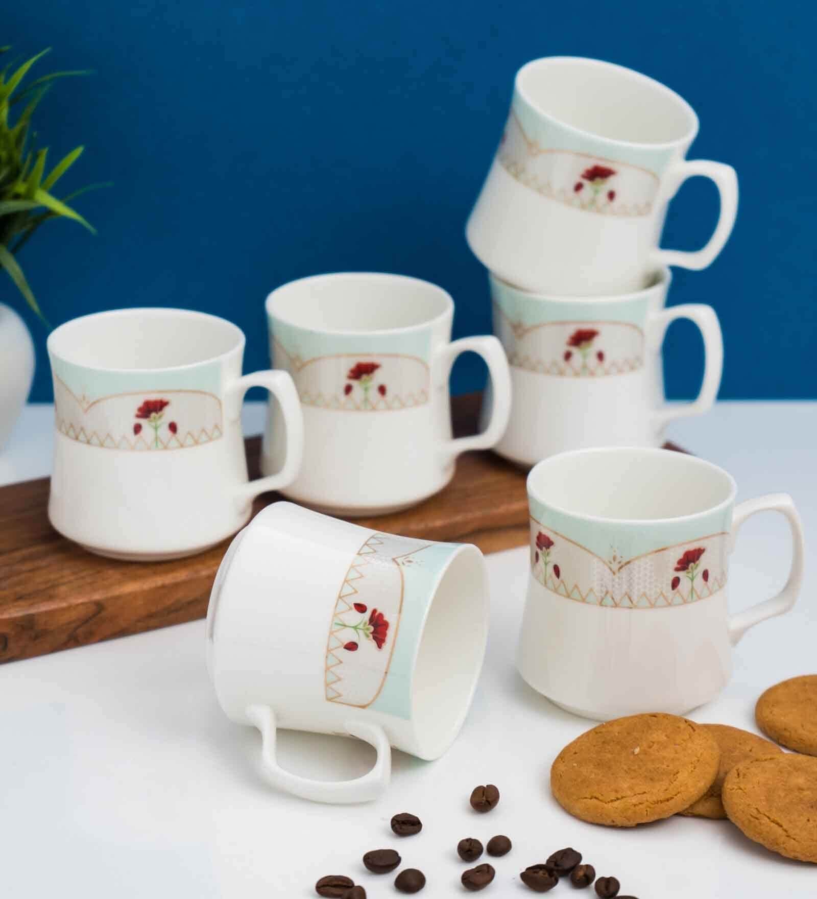 Clay Craft Fine Ceramic Mike Super Tea/Coffee Cup Set Of 6