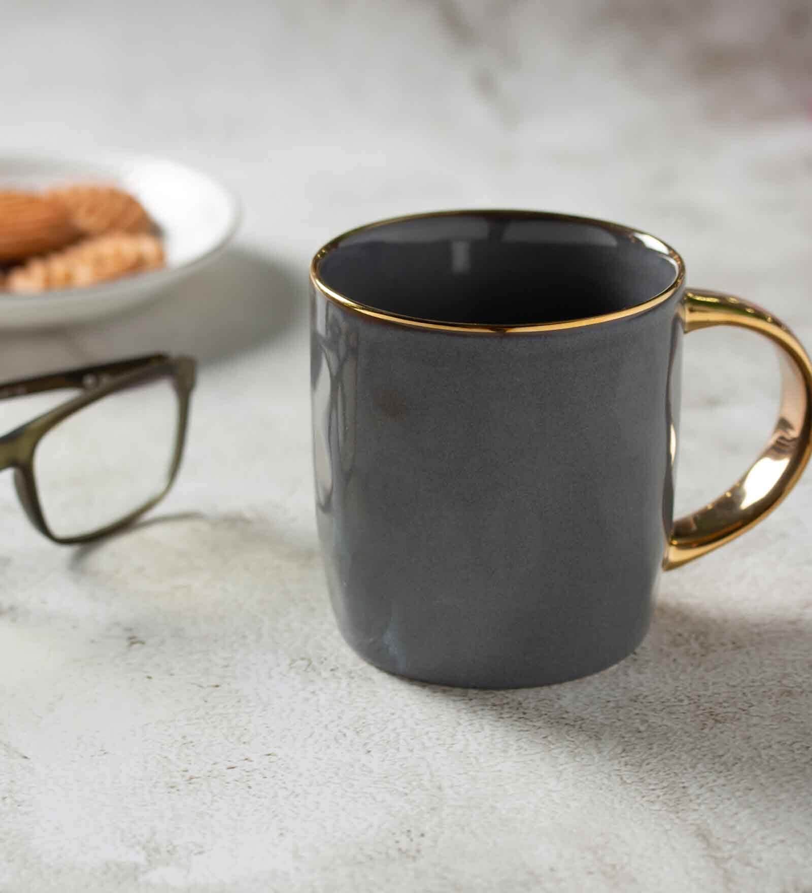 Clay Craft Fine Ceramic Sapphire Em Grey Milk Mug 2 Piece -330 ml