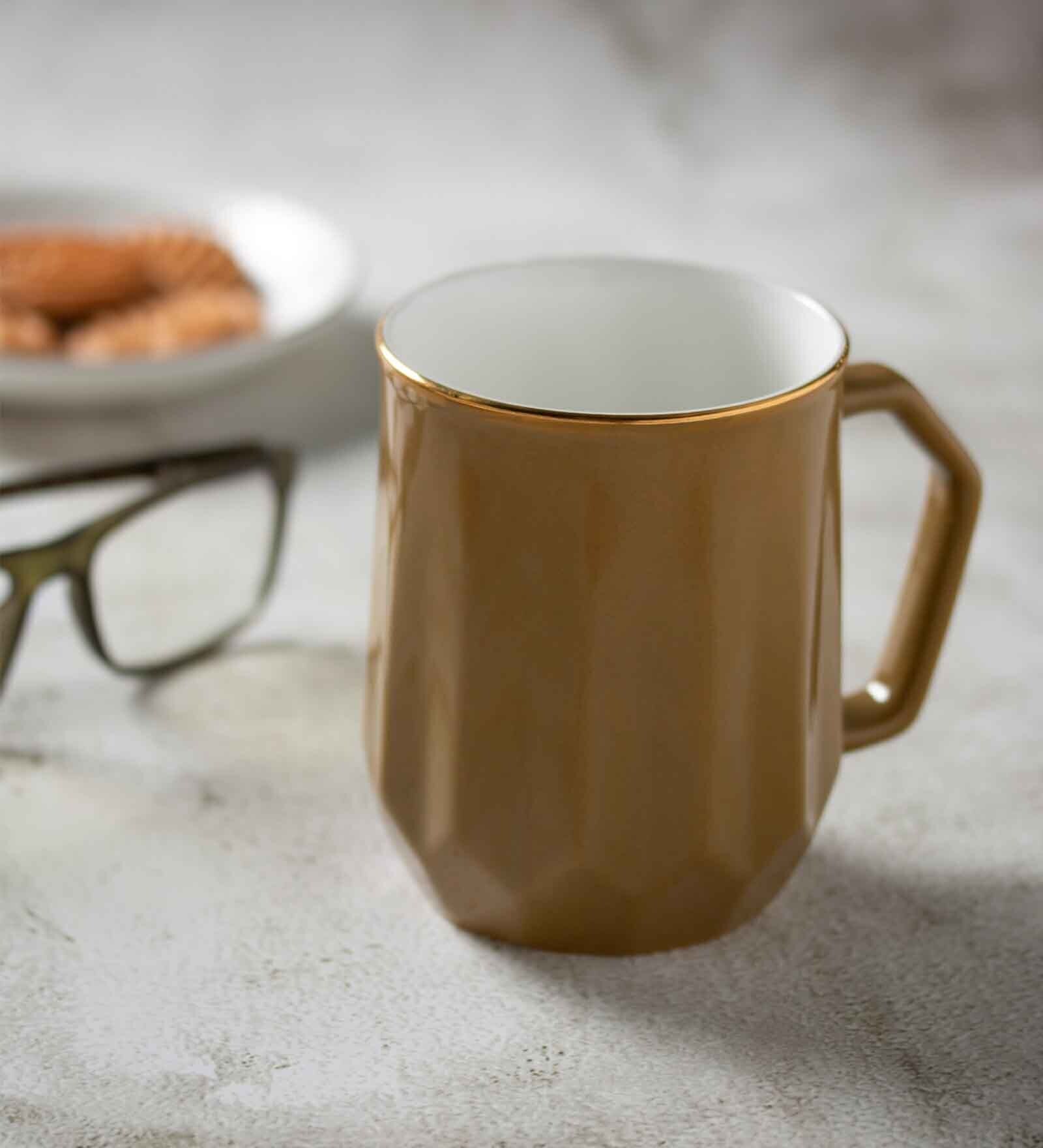 Clay Craft Fine Ceramic Soho Brown Milk Mug 1 Piece -390 ml