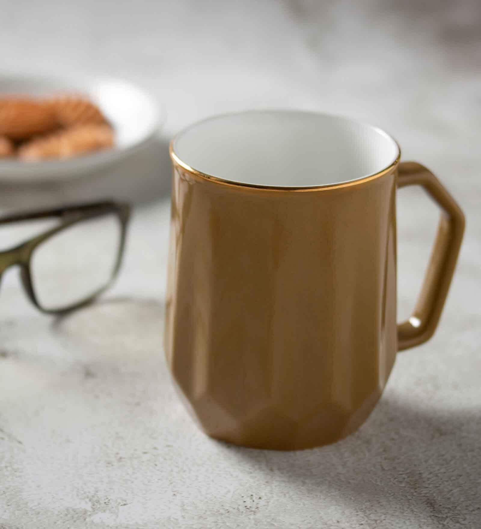 Clay Craft Fine Ceramic Soho Brown Milk Mug 2 Piece -390 ml