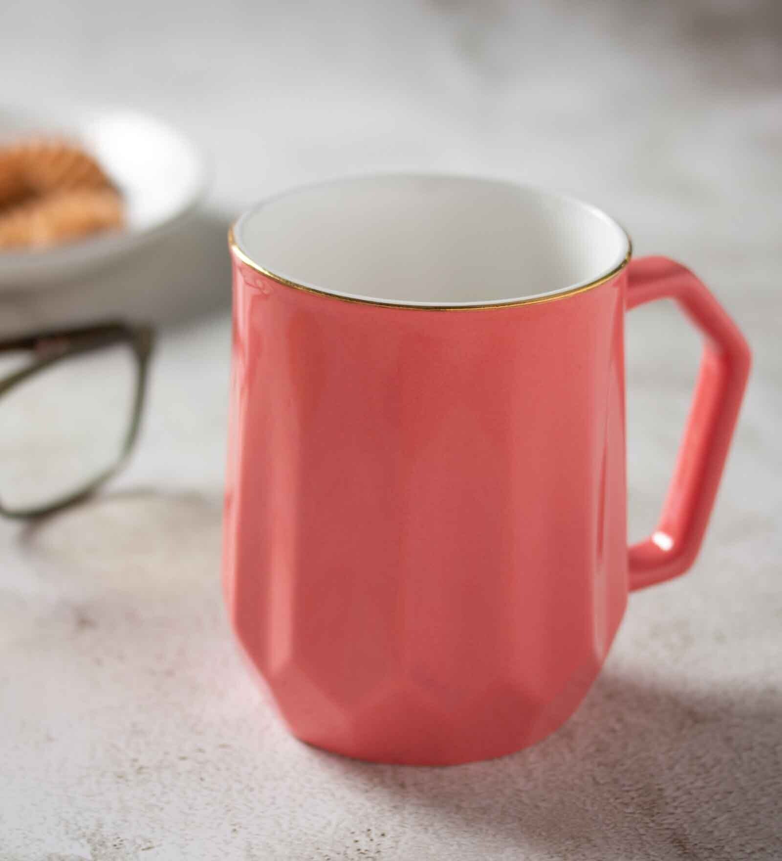 Clay Craft Fine Ceramic Soho Pink Milk Mug 1 Piece -390 ml