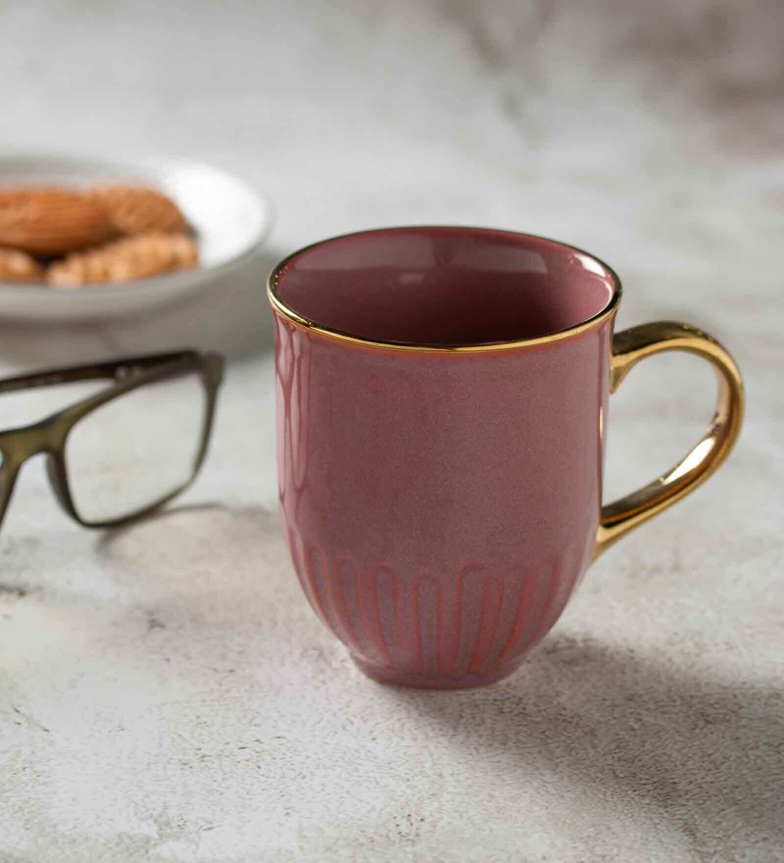 Clay Craft Fine Ceramic Topaz Em Pink Milk Mug 1 Piece -280 ml