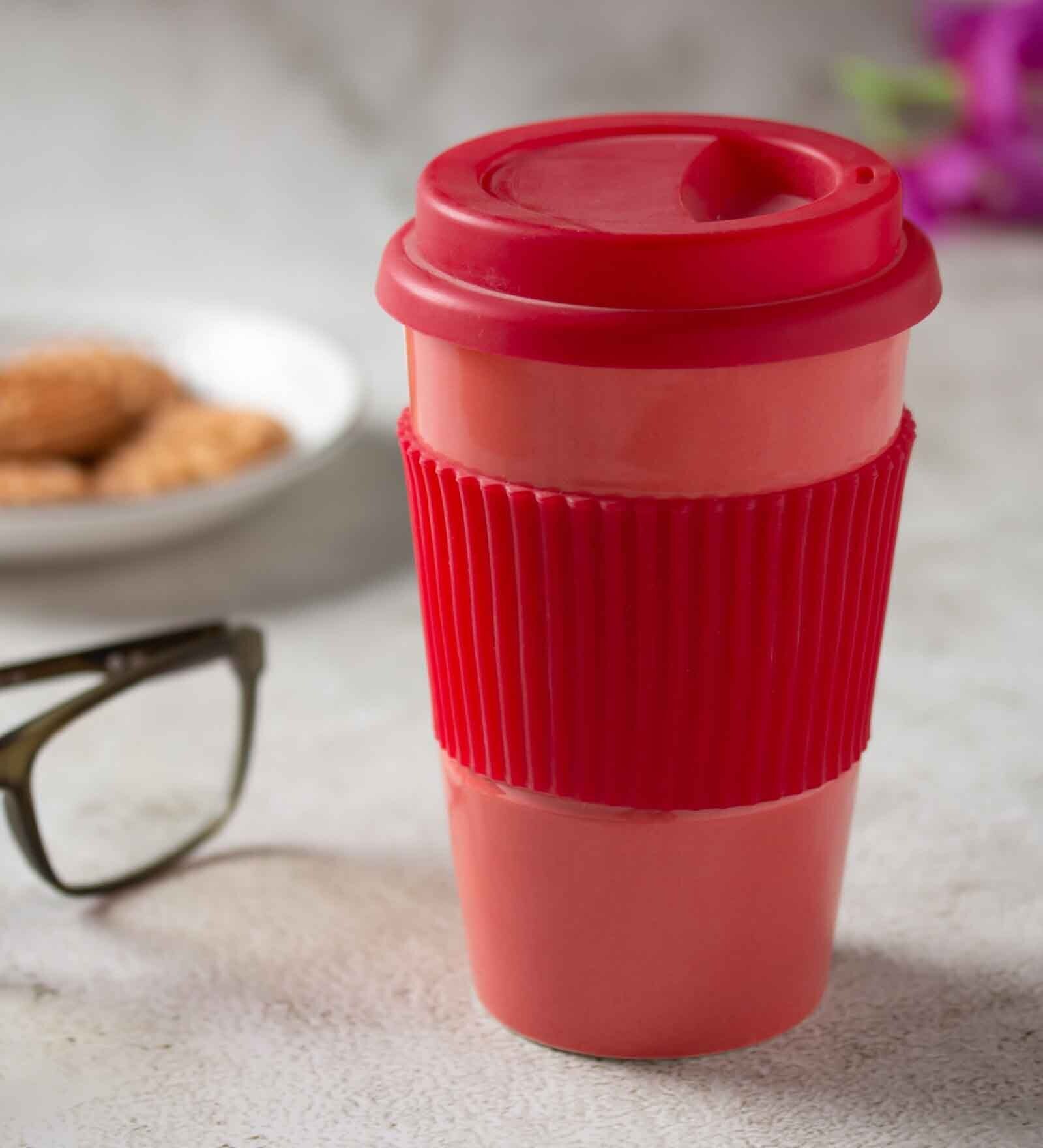 Clay Craft Fine Ceramic Travel Big Red Milk Mug 1 Piece -400 ml