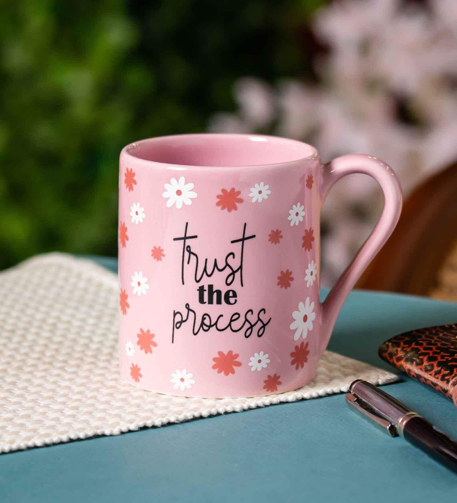 Clay Craft Fine Ceramic Trust The Process Milk Mug 1 Piece -350 ml