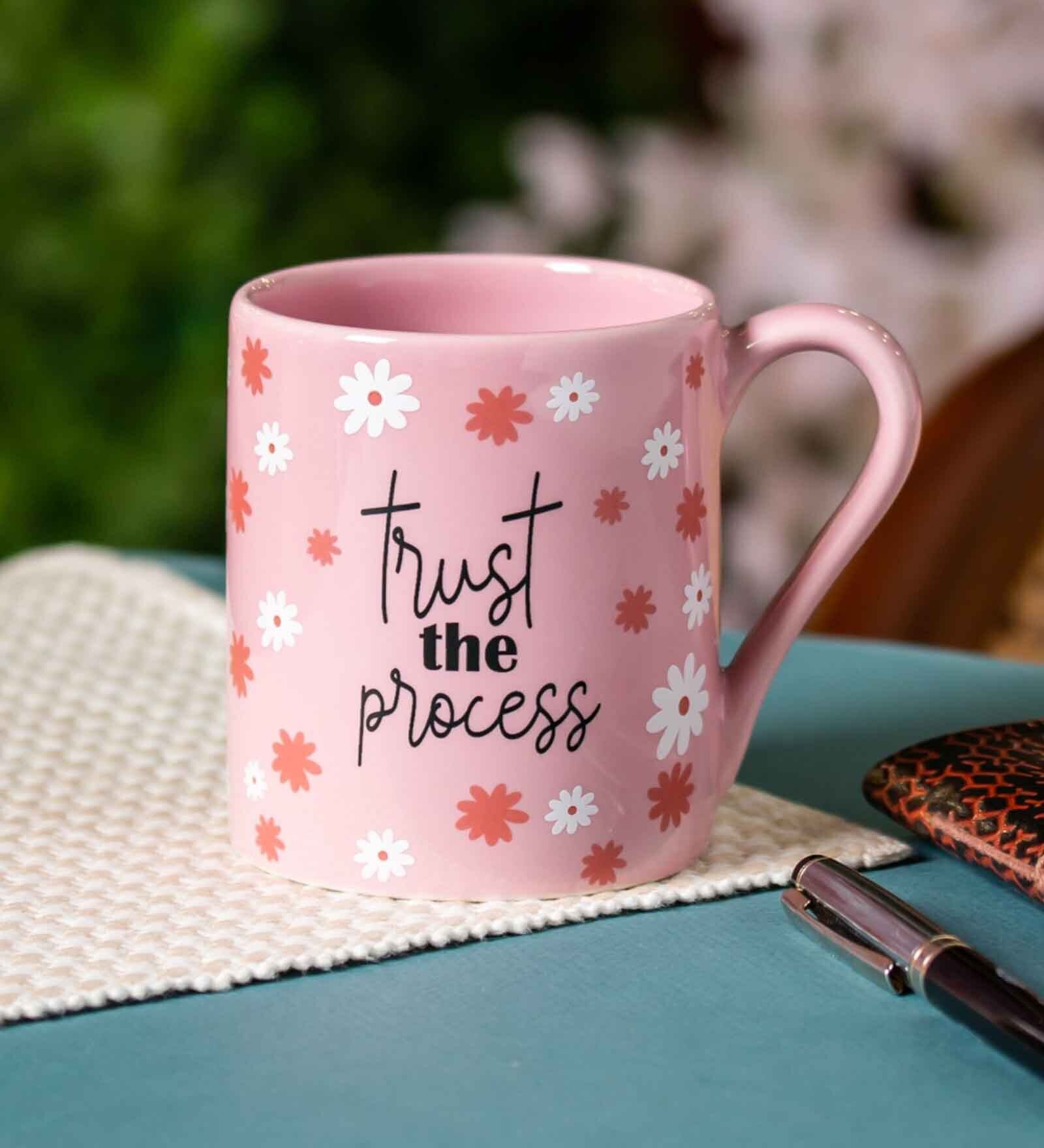 Clay Craft Fine Ceramic Trust The Process Milk Mug 2 Piece -350 ml