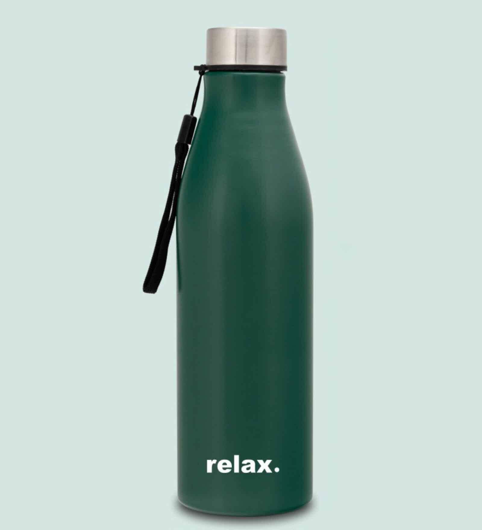 Clay Craft Vacbott Bingo SS Lid Single Walled Non Insulated Water Bottle, 1200 ml (Green) Steel Water Bottles for School, Office, Home, Gym, Water Bottle for Men Leakproof, Rust free Steel Bottle
