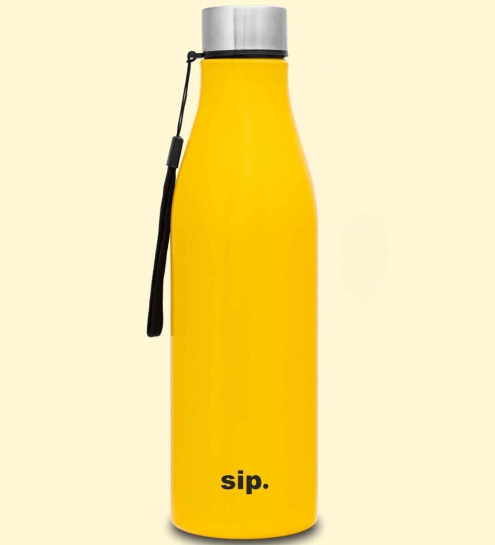 Clay Craft Vacbott Bingo SS Lid Single Walled Non Insulated Water Bottle, 1200 ml (Yellow) Steel Water Bottles for School, Office, Home, Gym, Water Bottle for Men Leakproof, Rust free Steel Bottle