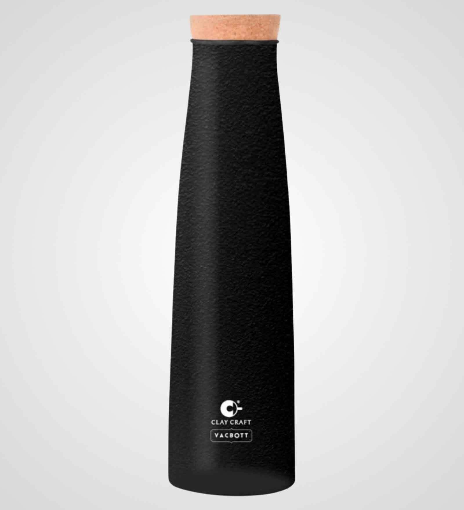 Clay Craft Vacbott Chariot Cork SS Lid Single Walled Non Insulated Water Bottle, 900 ml (Texture) Steel Water Bottles for School, Office, Home, Gym, Water Bottle for Men Leakproof, Rust free Steel Bottle
