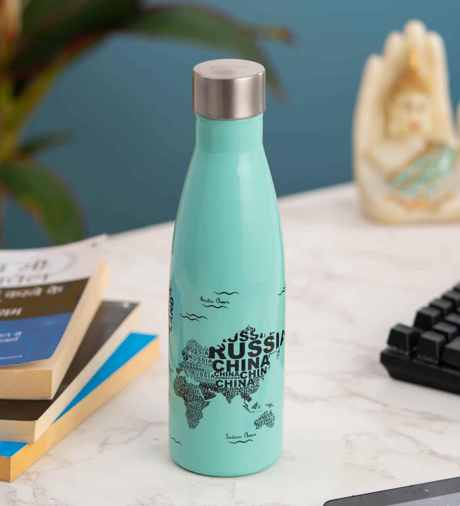 Clay Craft Vacbott Gerald SS Lid Single Walled Non Insulated Water Bottle, 750 ml (Teal) Steel Water Bottles for School, Office, Home, Gym, Water Bottle for Men Leakproof, Rust free Steel Bottle